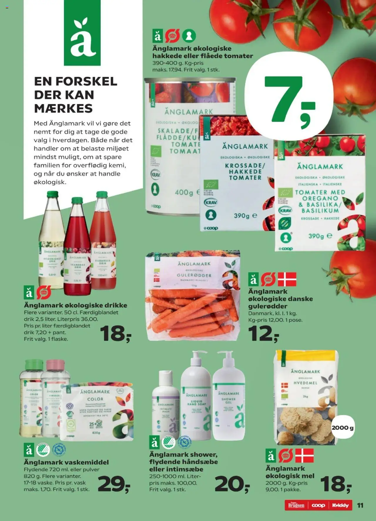 Super Brugsen Tilbudsavis gyldig fra 07.08.2025 | Side: 11 | Produkter: Rabarber, Hvedemel, Mel, Flåede Tomater