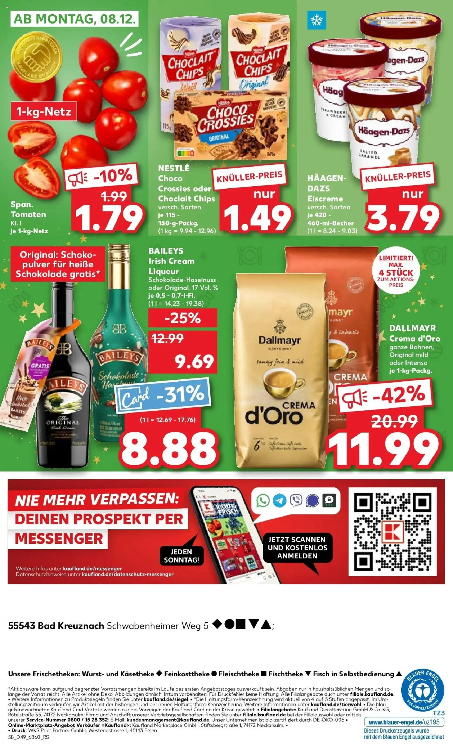 Kaufland prospekt Bad Kreuznach	 – gültig ab 04.12.2025 | Seite: 58 | Produkte: Tomaten, Fisch, Wurst, Baileys