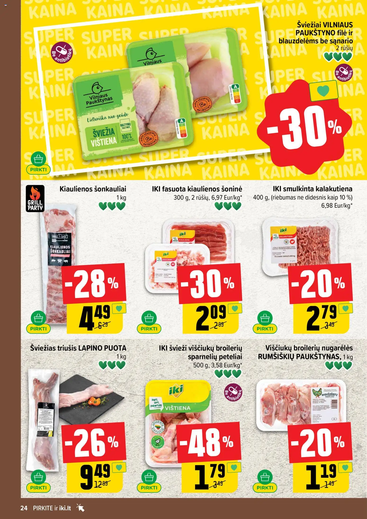 IKI akcijos nuo 20.04.2026 | Puslapis: 24 | Prekių: Kiaulienos, Vištiena, Kiauliena