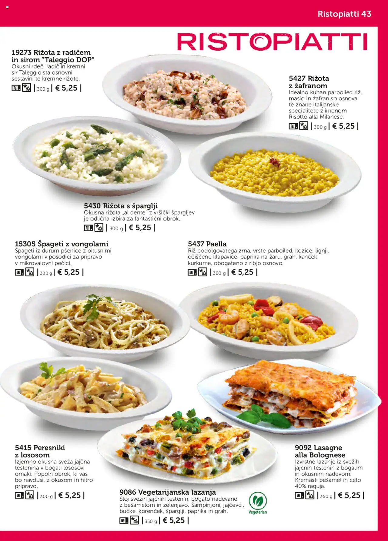 Novi Bofrost katalog ponudbe – veljaven od 01.05.2025 | Stran: 43 | Izdelki: Rižota, Sir, Spageti, Lazanja