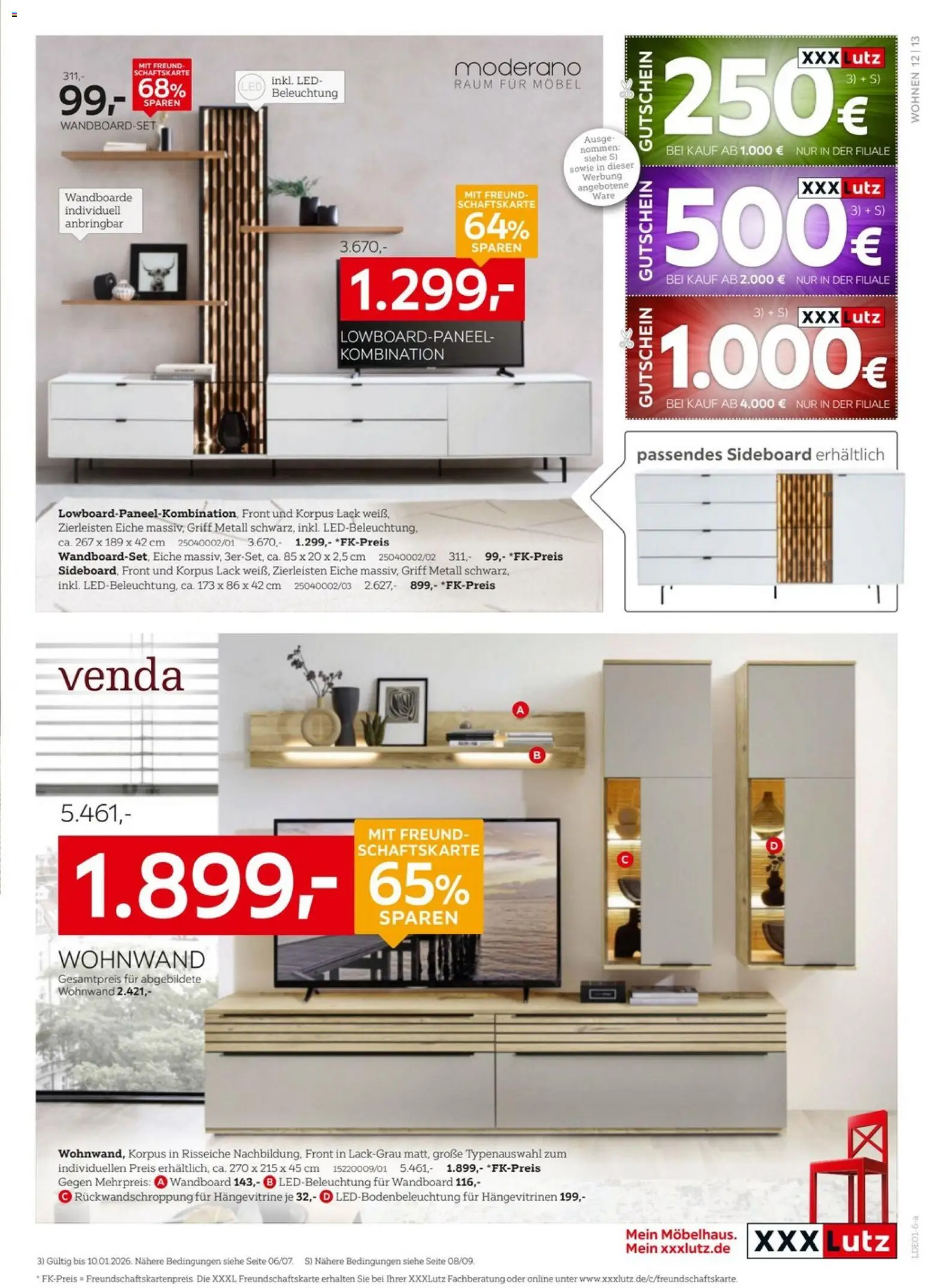 XXXL Lutz - Nr. 1 beim Preis – gültig ab 27.12.2025 | Seite: 17 | Produkte: Sideboard, Wohnwand, Wandboard, Hängevitrine