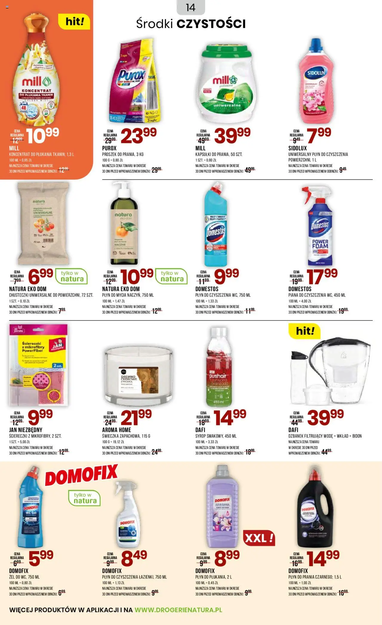 Drogerie Natura Gazetka od 03.10.2025 | Strona: 14 | Produkty: Dzbanek, Cleaner, Domestos, Detergent