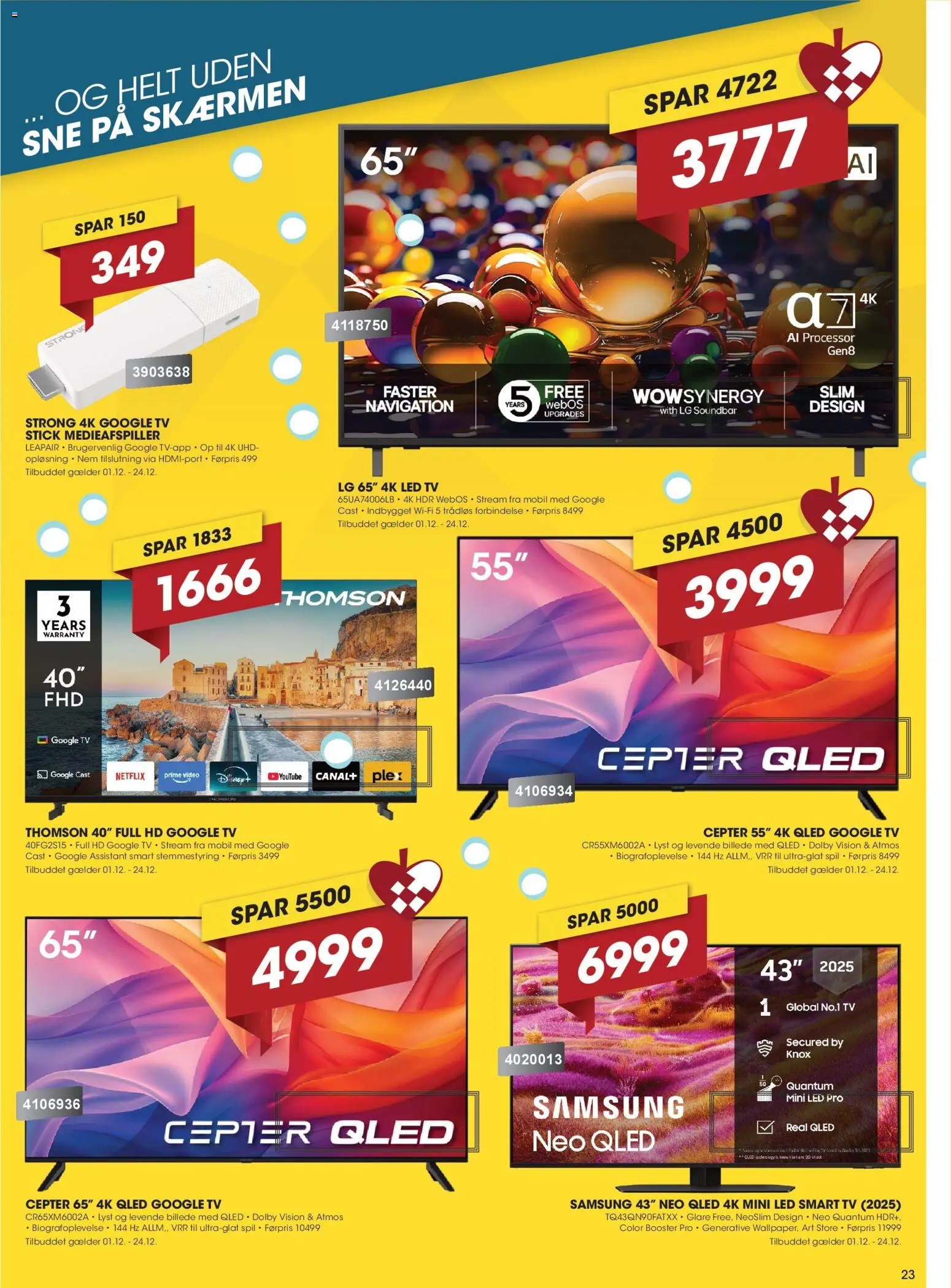 Punkt1 tilbudsavis – gyldig fra 01.12.2025 | Side: 23 | Produkter: Smart TV, TV, Video, Spil