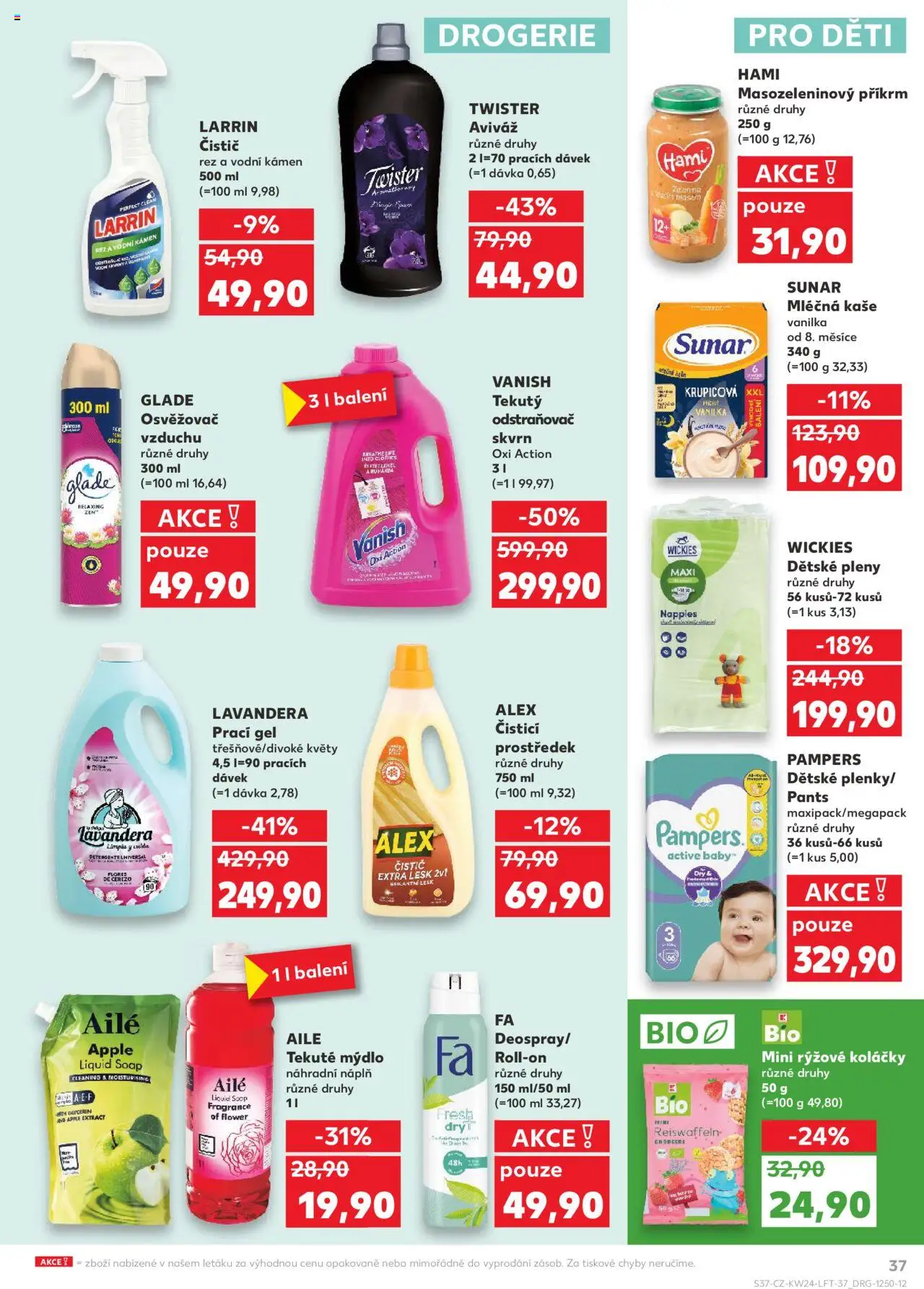 Kaufland leták od 11.06.2025 | Strana: 37 | Produkty: Deodorant, Čistící prostředek, Mléčná kaše, Kaše