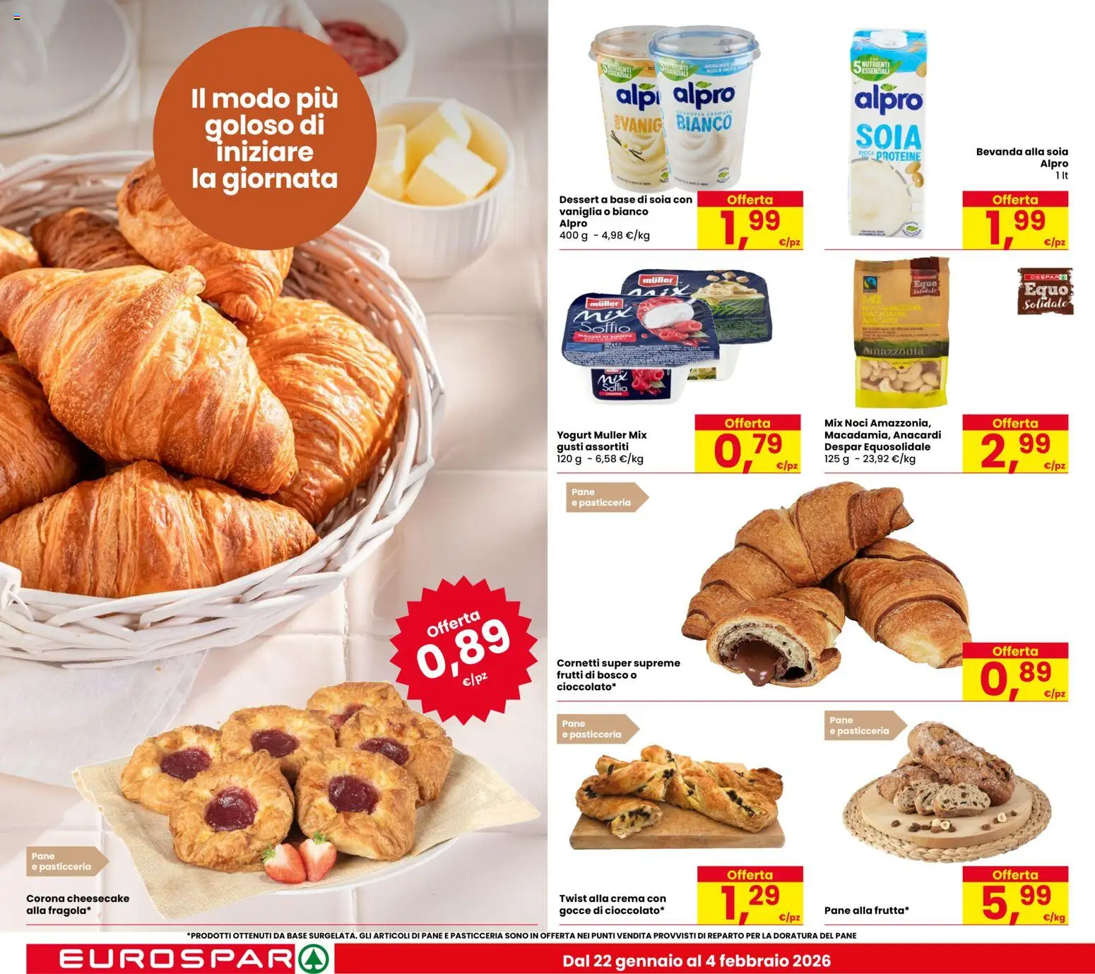 Volantino Despar del 22.01.2026 | Pagina: 14 | Prodotti: Crema, Yogurt, Pane, Anacardi