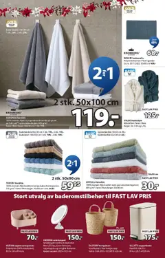 Forhåndsvisning av JYSK kundeavis gyldig fra 20.10.2025 | Side: 10 | Produkter: Badekåpe, Сантехнічне кріплення, Суміш дитяча, Badematte