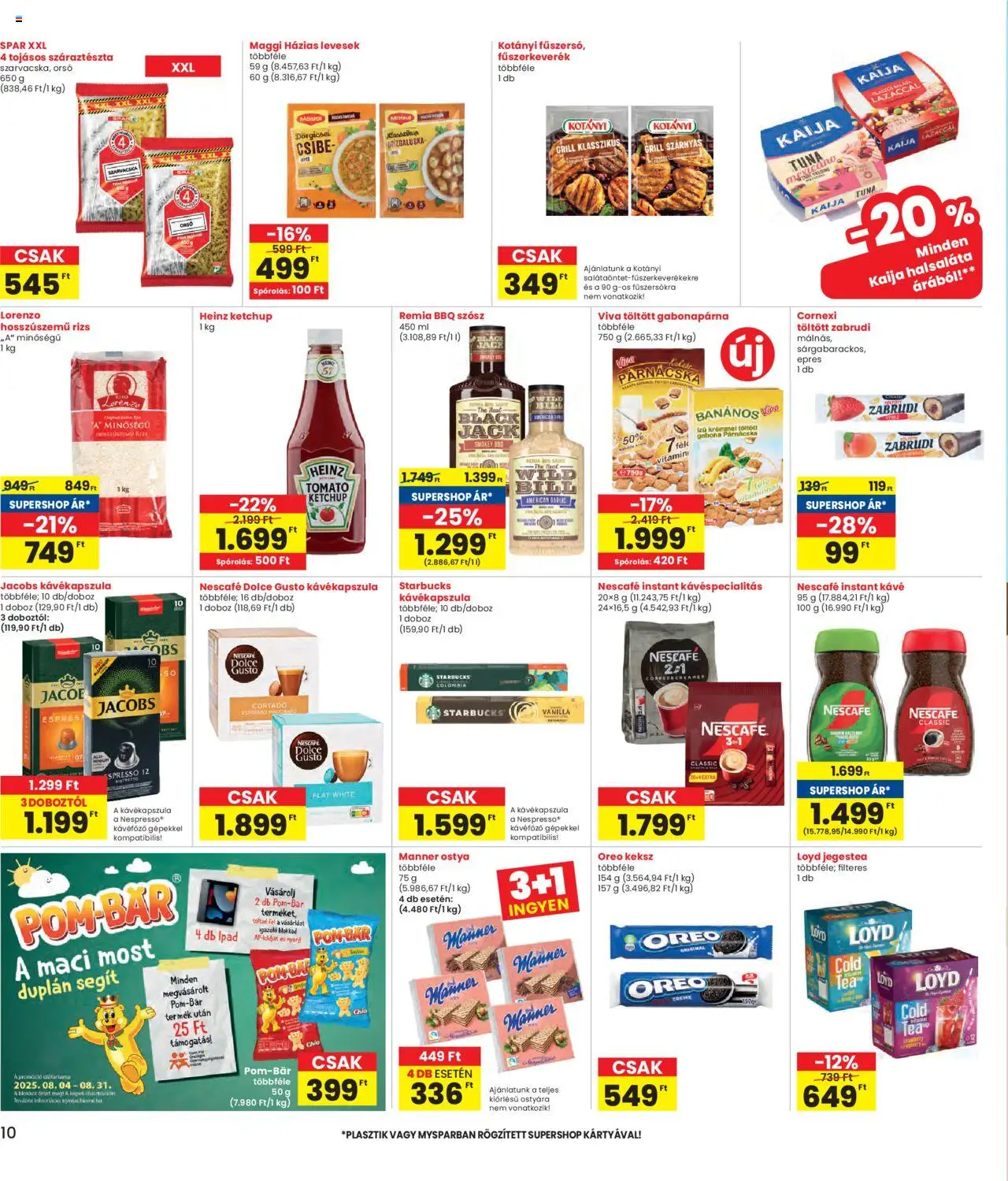 Interspar akciós ujság - amely érvényes a következő dátumtól: 07.08.2025 | Oldal: 10 | Termékek: Kávéfőző, Kávé, Rizs, Ketchup