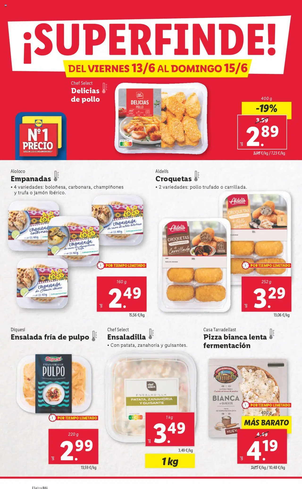 Lidl catálogo MAD │ válido desde el 09.06.2025 | Página: 18 | Productos: Jamón, Pizza, Zanahoria, Croquetas
