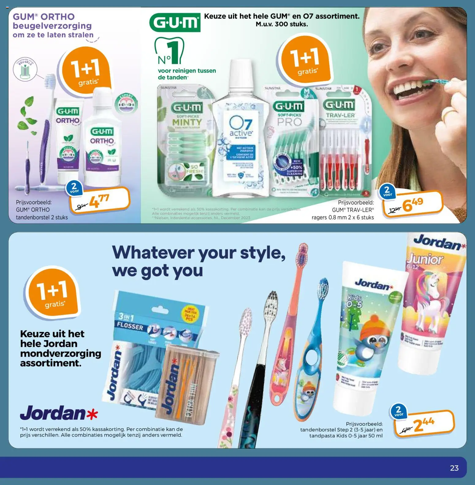 {H1} | Pagina: 23 | Producten: Tandenborstel, Gum, Kan, Mondverzorging