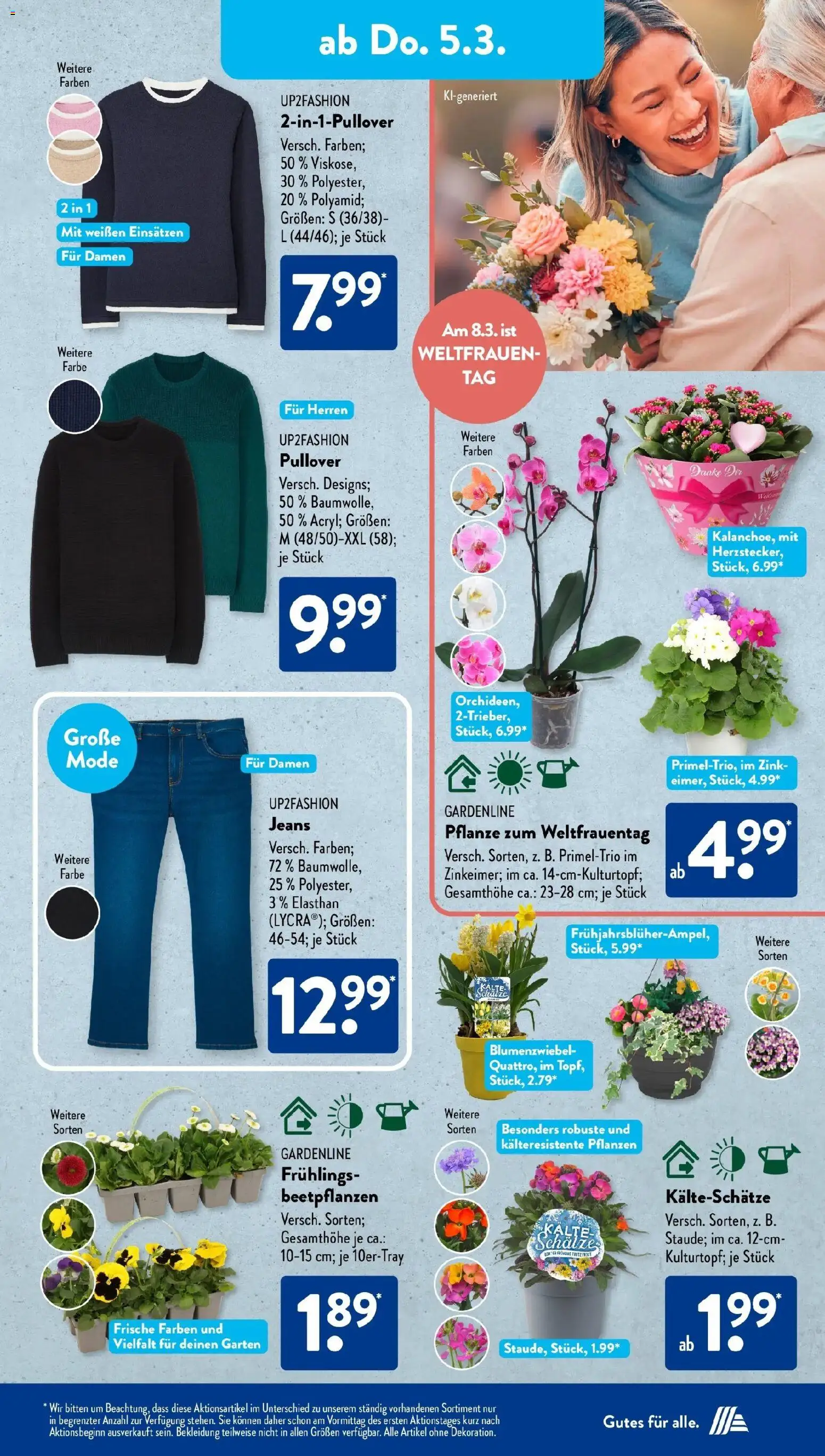 Aldi Süd Wochenangebote – gültig ab 02.03.2026 | Seite: 19 | Produkte: Up2fashion, Bekleidung, Pullover, Jeans