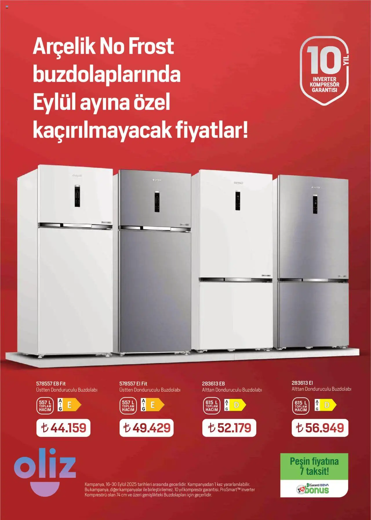 Arçelik Katalog - 16.09.2025 tarihinden itibaren geçerlidir | Sayfa: 11 | Ürünler: Buzdolabı