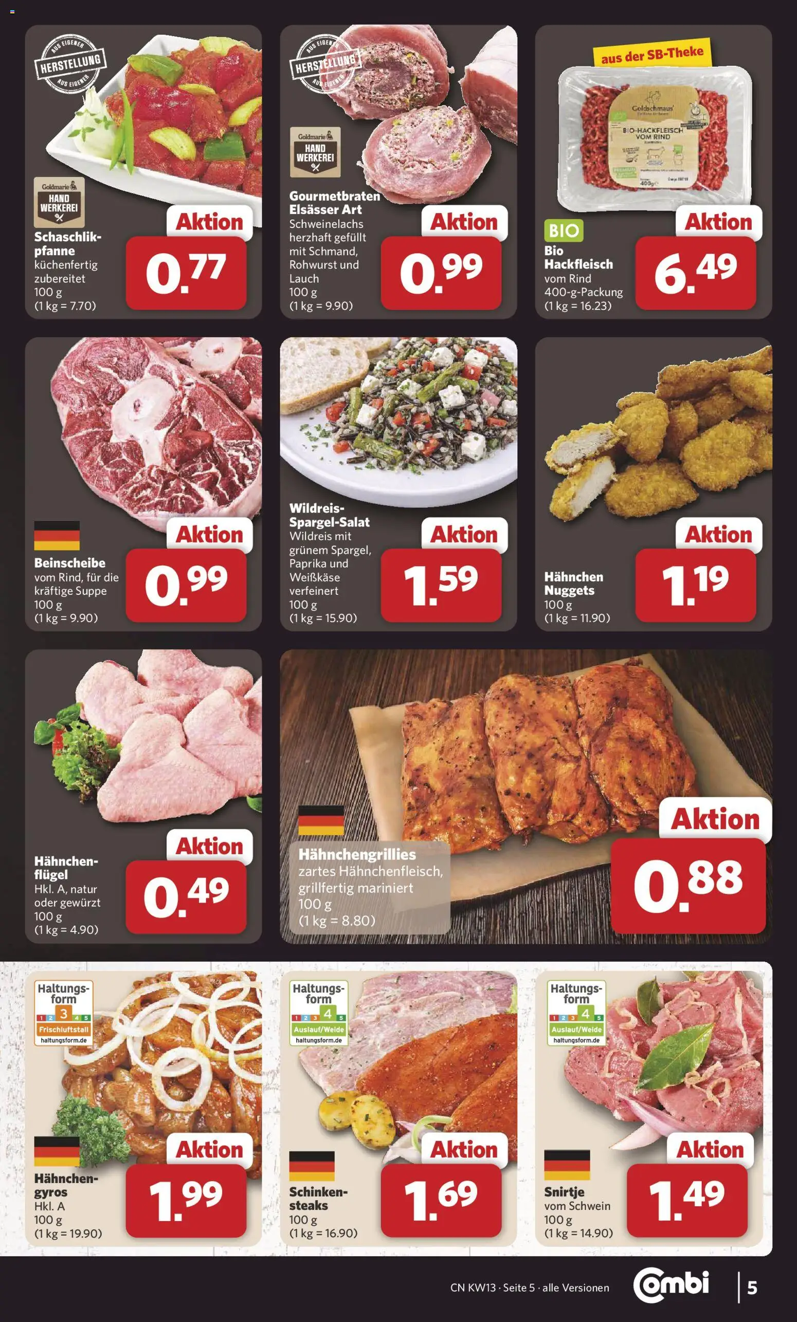 Combi Prospekt 	 – gültig ab 23.03.2026 | Seite: 5 | Produkte: Hahnchen, Paprika, Schinken, Hackfleisch