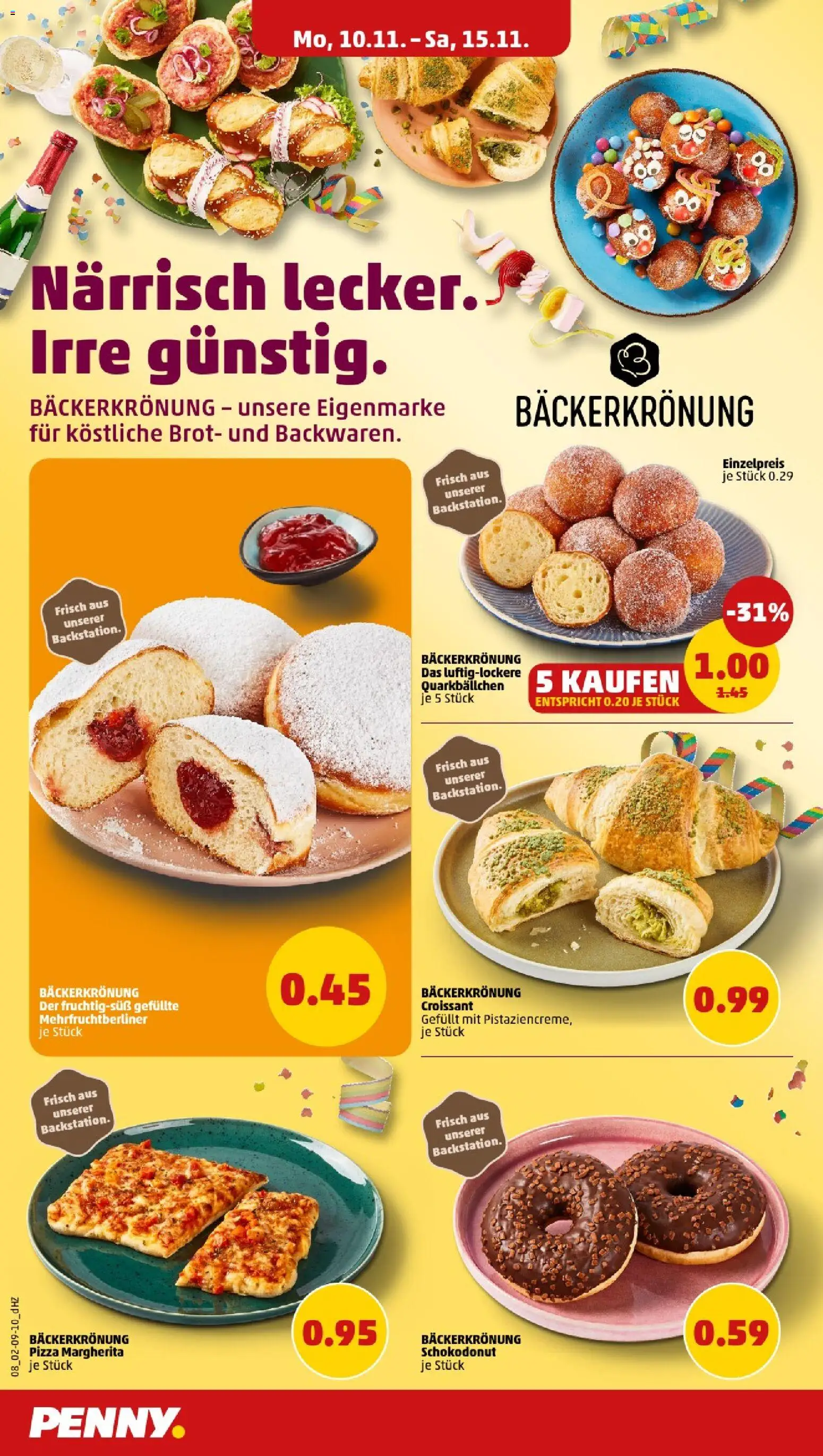 Penny -  Nordrhein - Westfalen – gültig ab 10.11.2025 | Seite: 8 | Produkte: Croissant, Brot, Pizza