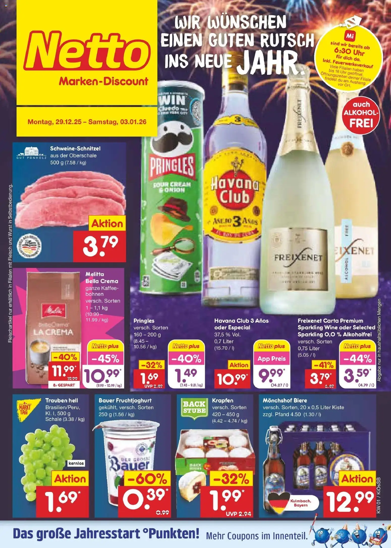 Netto Marken-Discount prospekt Oberhaid	 – gültig ab 28.12.2025 | Seite: 1 | Produkte: Havana club, Pringles, Fleisch, Uhr