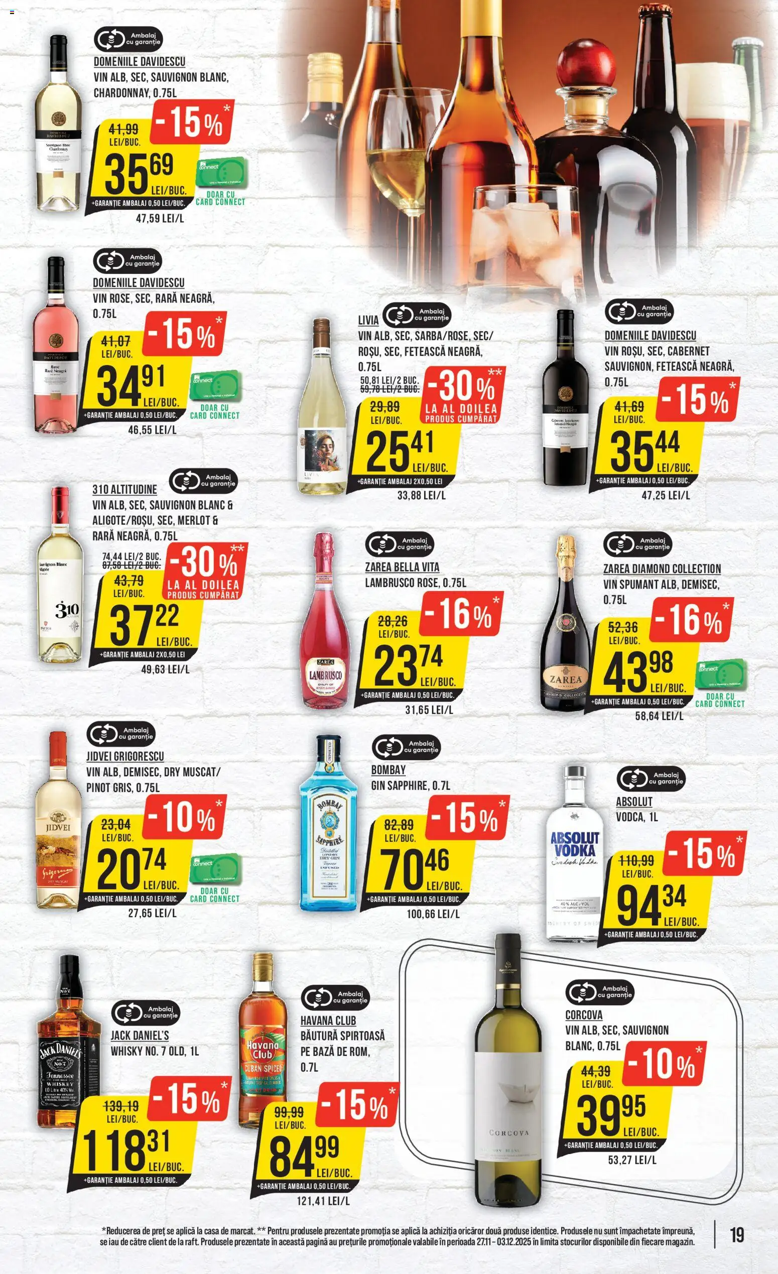 Noul catalog Mega Image – valabil de la 27.11.2025 | Pagină: 19 | Produse: Vin, Gin, Vodka, Whiskey