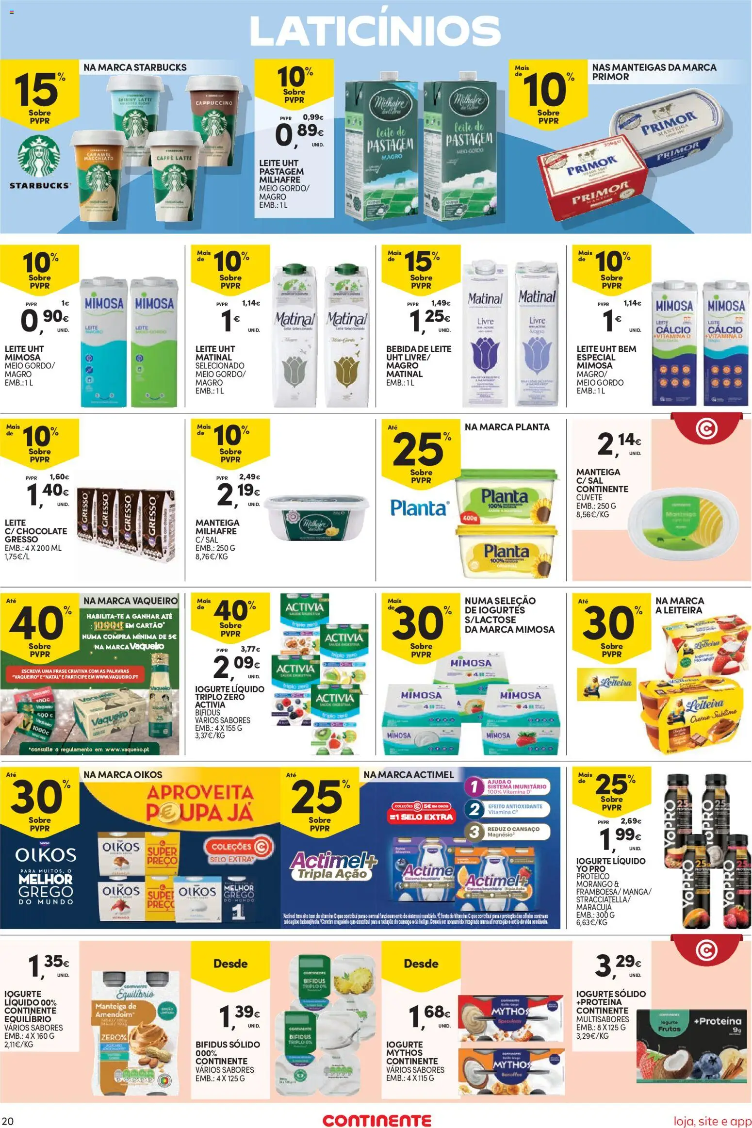 Continente Semanal Continente Bom Dia │ válido de 25.11.2025 | Página: 20 | Produtos: Cálcio, Sal, Iogurte, Iogurte liquido