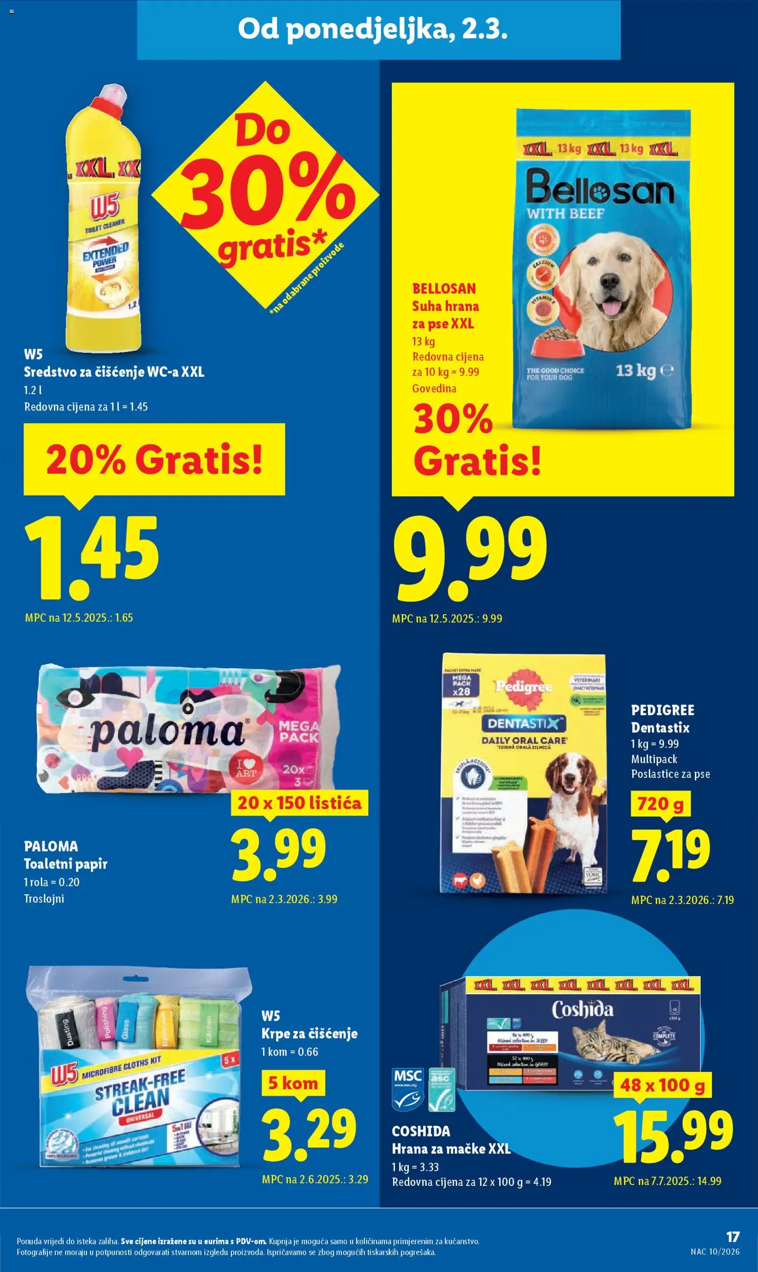 Lidl katalog | vrijedi od 02.03.2026 | Stranica: 17 | Proizvodi: Govedina, Toaletni papir, Hrana za mačke, Suha hrana za pse