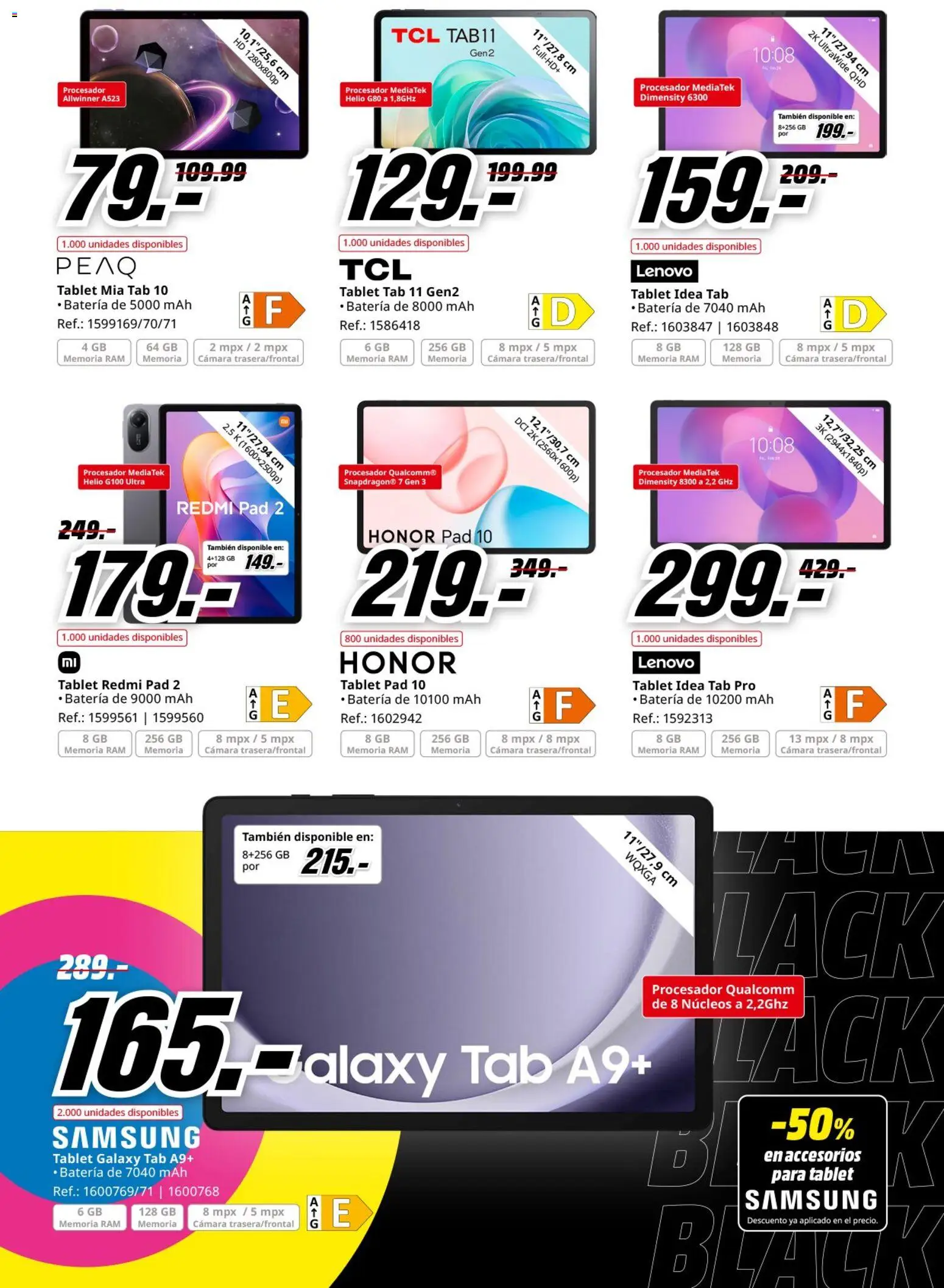 Media Markt Black Friday │ válido desde el 21.11.2025 | Página: 35 | Productos: Tablet, Cámara, Batería