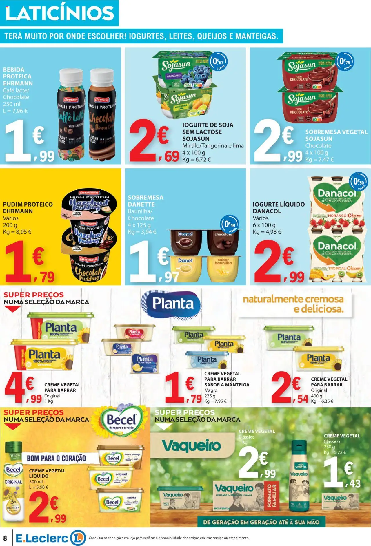 E.Leclerc folheto │ válido de 04.09.2025 | Página: 8 | Produtos: Café, Chocolate, Creme, Iogurte liquido