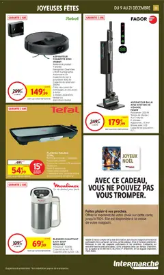 Intermarché - Prévisualisation de PLANCHA MALAGA TEFAL, Référence produit: CB503813 Puissance 2 000W Surface de cuisson 6-8 personnes 50X26 cm Fonte d aluminium Température réglable Compatible lave vaisselle plaque et récupérateur de graisse valide à partir de 09.12.2025 | Page: 53 | Produits: Plancha, Aspirateur, Navigation, Blender chauffant