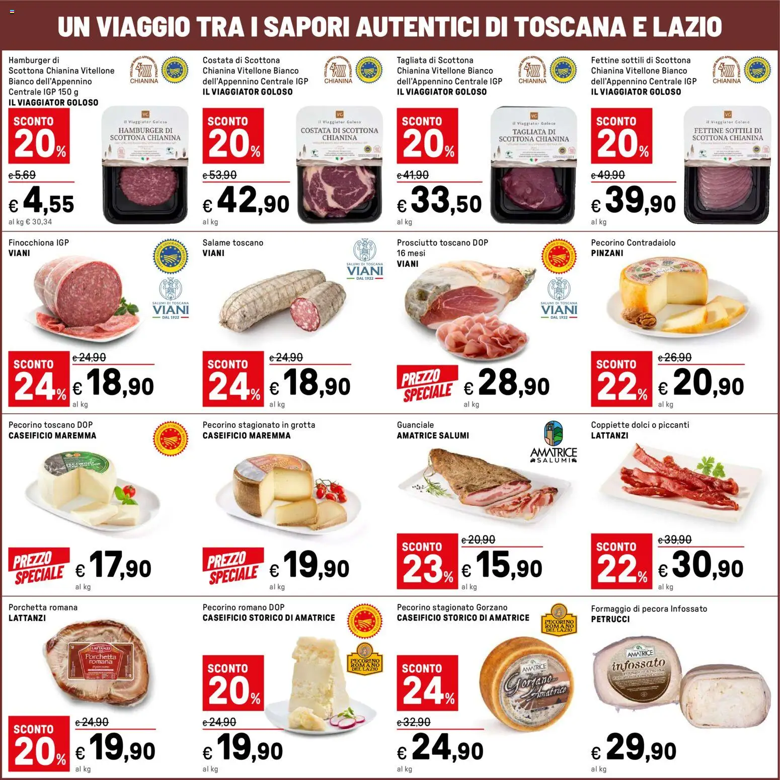 Volantino Iper del 23.01.2026 | Pagina: 8 | Prodotti: Formaggio, Prosciutto, Pecorino, Guanciale