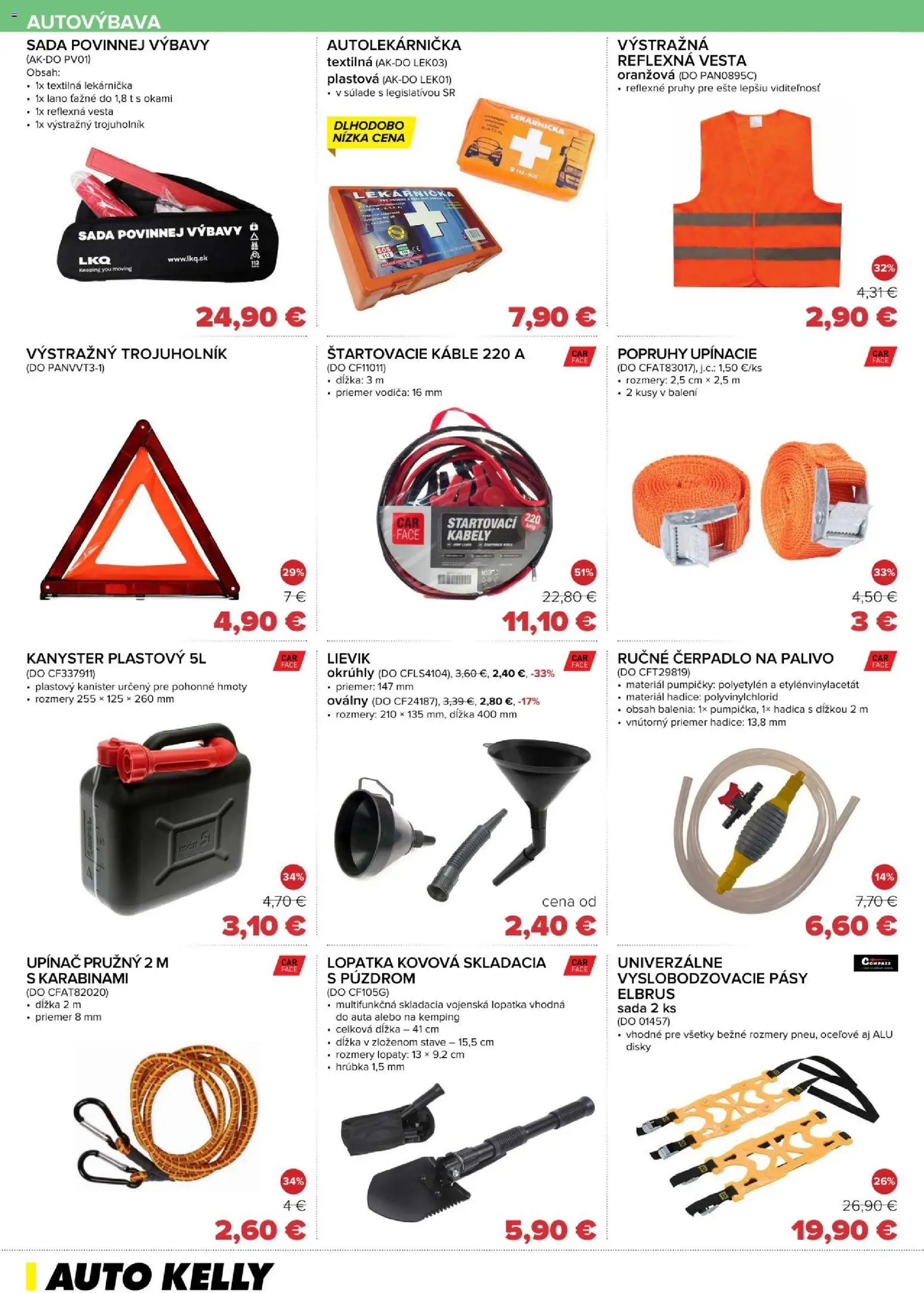 Nové Auto Kelly akcie – leták je platný od 03.03.2026 | Strana: 6 | Produkty: Čerpadlo, Vesta, Autolekárnička