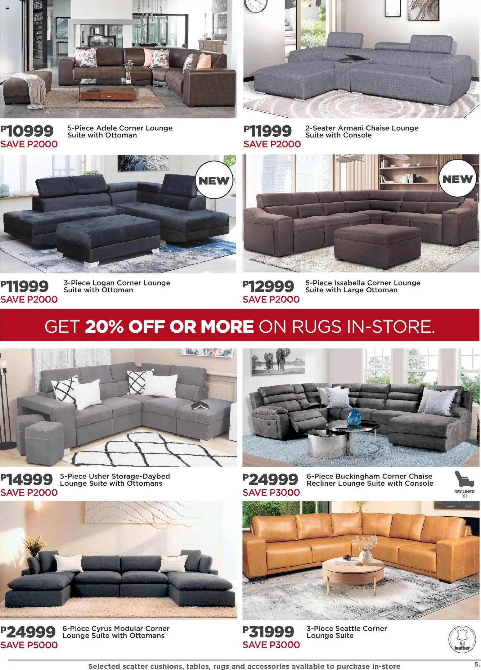 New House and Home catalogue – valid from 10.11.2025 | Page: 5 | Products: Lounge suite, Ottoman, Chaise