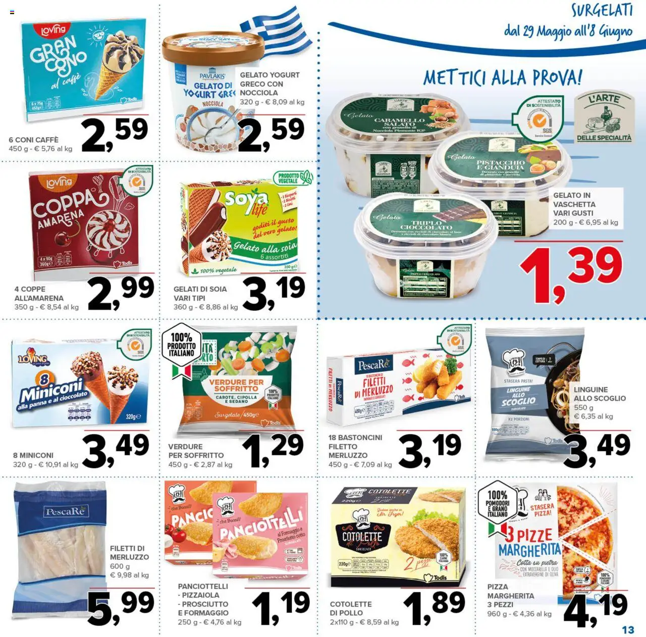 Volantino Todis del 29.05.2025 | Pagina: 13 | Prodotti: Panna, Gelato, Sedano, Pasta