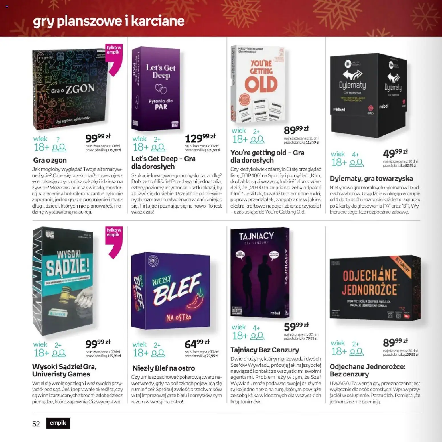 Empik promocje - Witaj w klubie znajdujących trafione prezenty dla każdego od 10.12.2025 | Strona: 52 | Produkty: Gra, Napoje, Gry