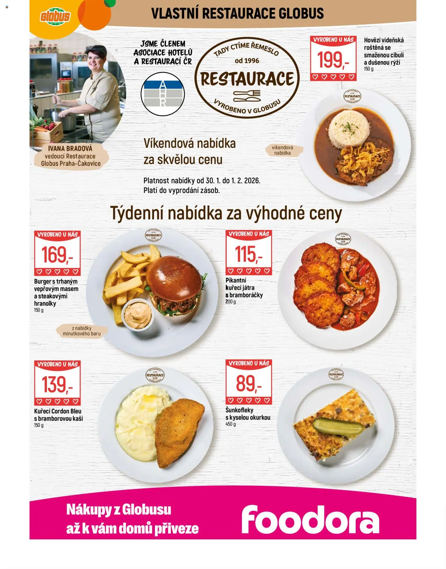 Globus leták - Praha Čakovice od 28.01.2026 | Strana: 7 | Produkty: Burger, Cordon Bleu, Rýži, Kuřecí Játra