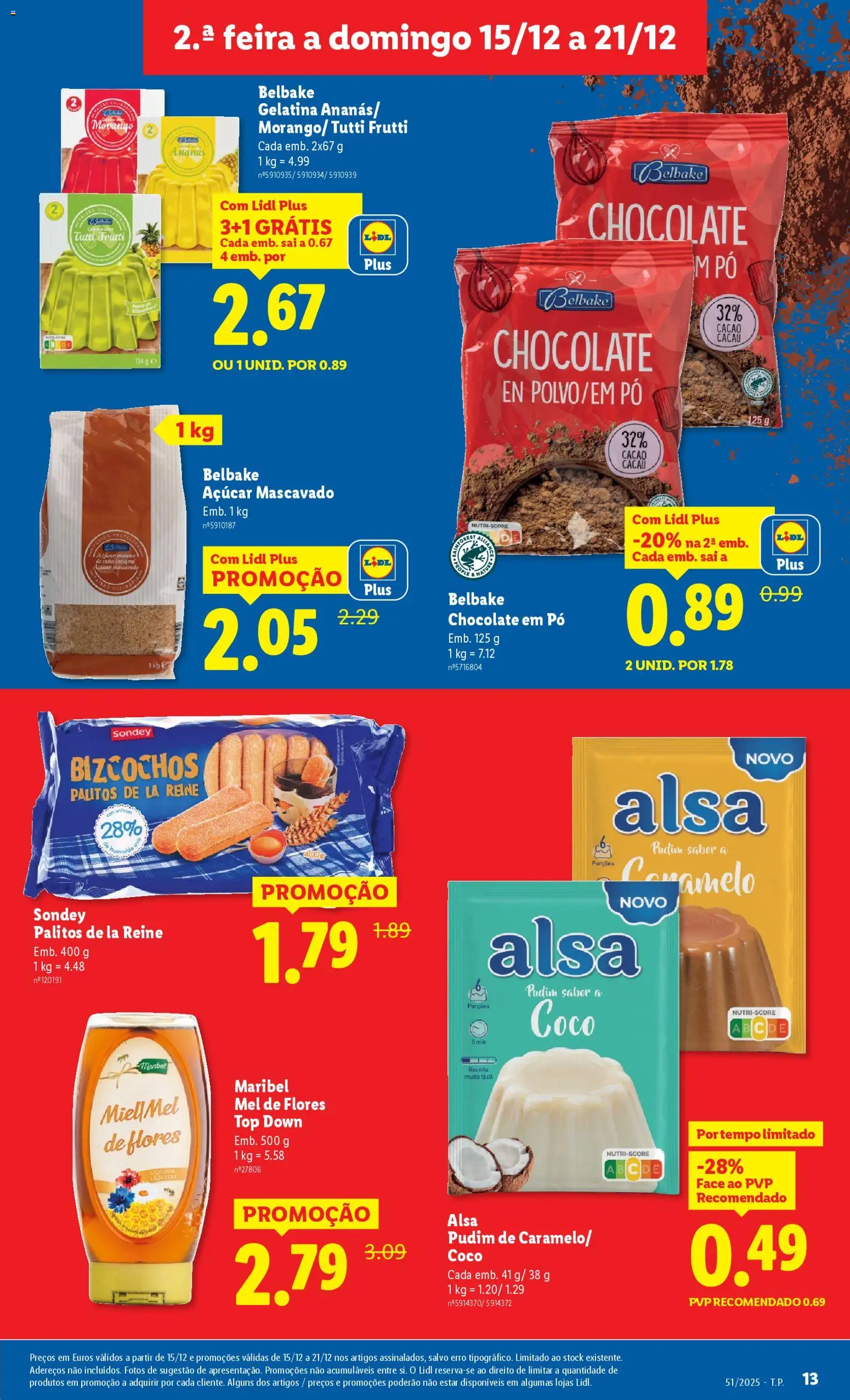 Lidl folheto │ válido de 15.12.2025 | Página: 13 | Produtos: Top, Gelatina, Pudim, Mel