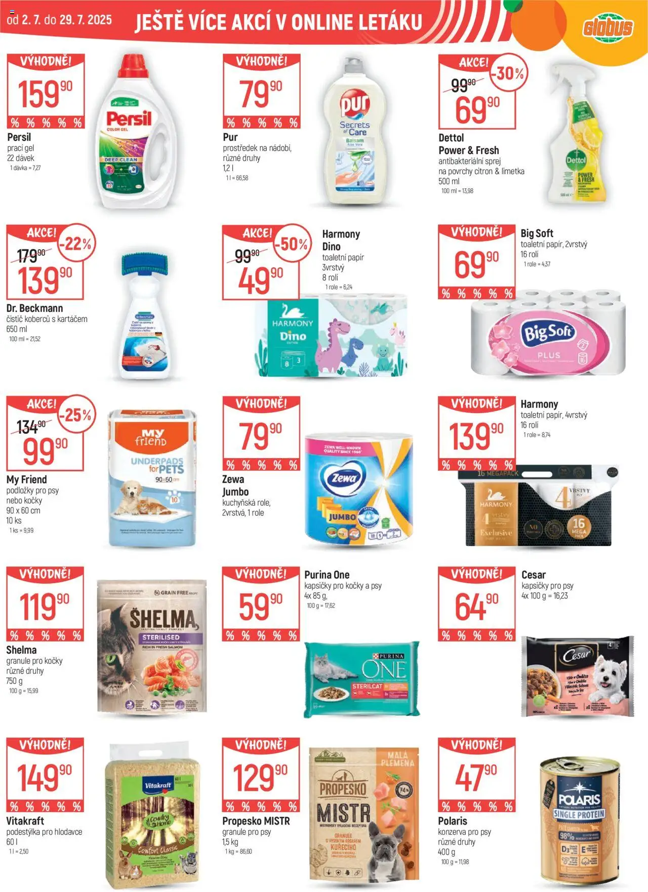 Globus leták - Liberec od 23.07.2025 | Strana: 46 | Produkty: Prací gel, Granule pro psy, Zewa, Persil