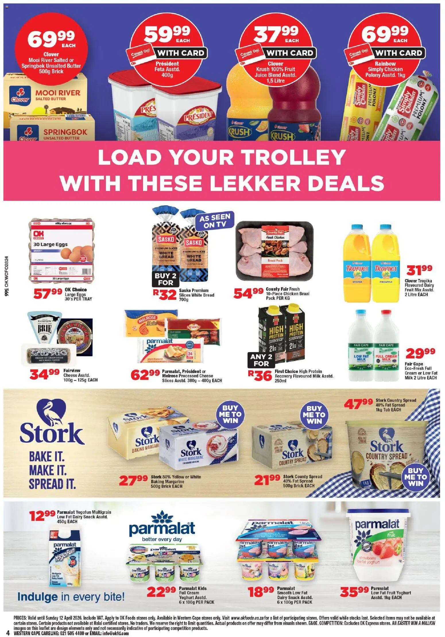 New OK Foods catalogue – valid from 25.03.2026 | Page: 4 | Products: Butter, Cheese, Pineapple, Fruit