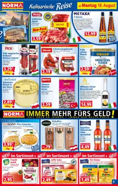Norma Flugblatt gültig ab 18.08.2025 | Seite: 7 | Produkte: Kekse, Käse, Salami, Saft