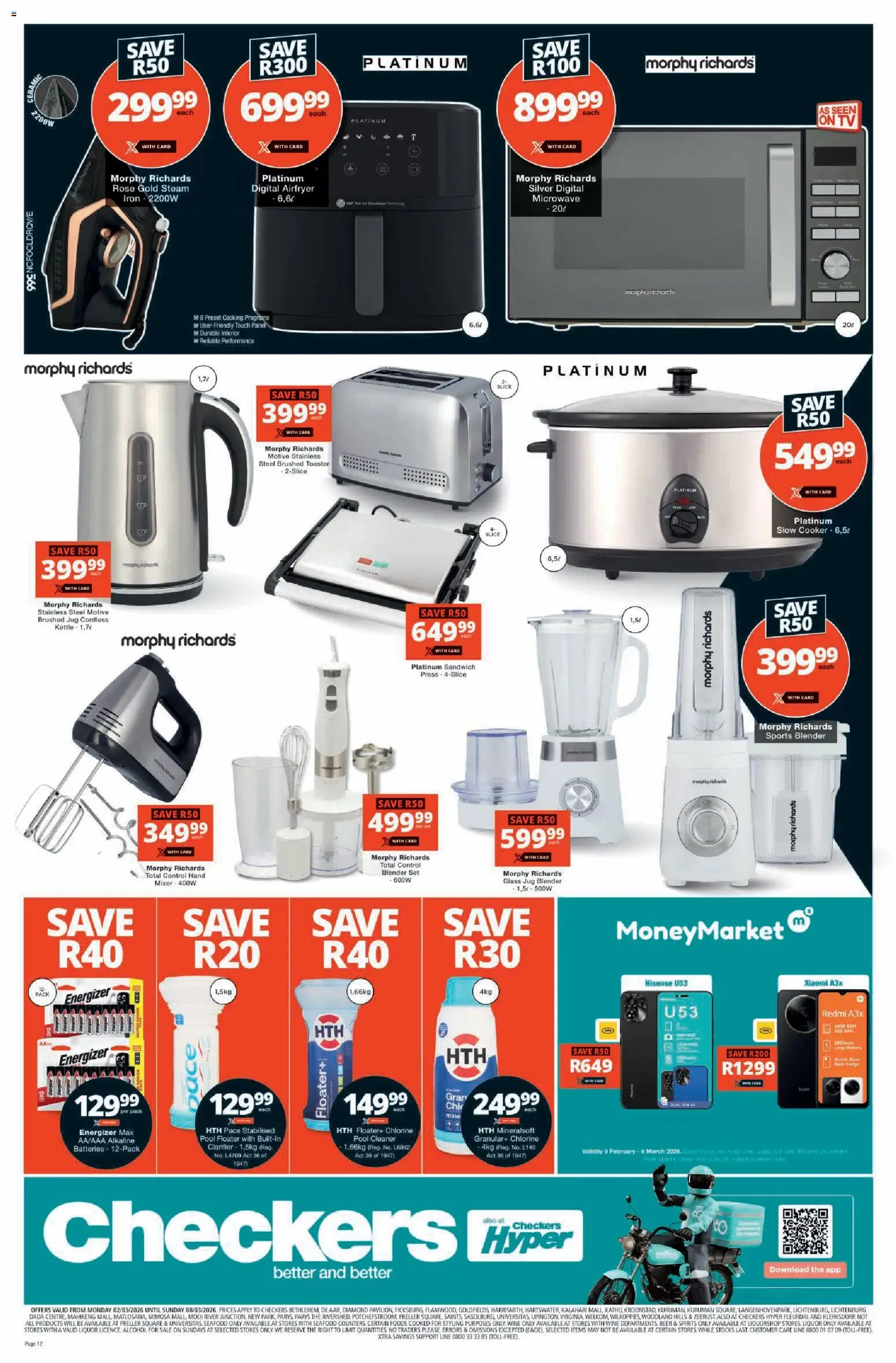 New Checkers catalogue – valid from 02.03.2026 | Page: 12 | Products: Kettle, Toaster, Blender, Beer