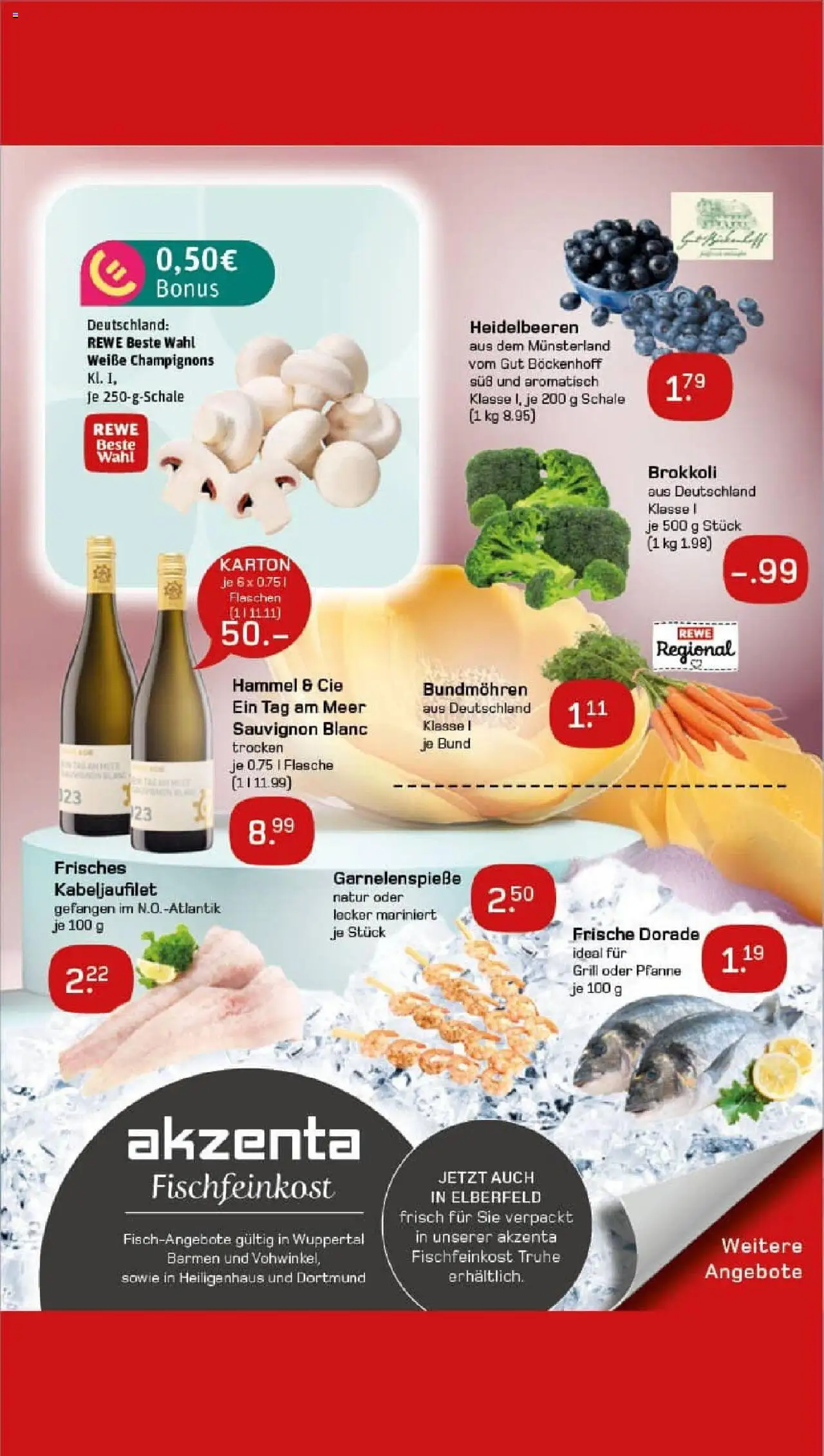 Rewe prospekt Berlin / Prenzlauer Berg	 - gültig ab dem 28.07.2025 | Seite: 3 | Produkte: Dorade, Grill, Heidelbeeren, Champignons