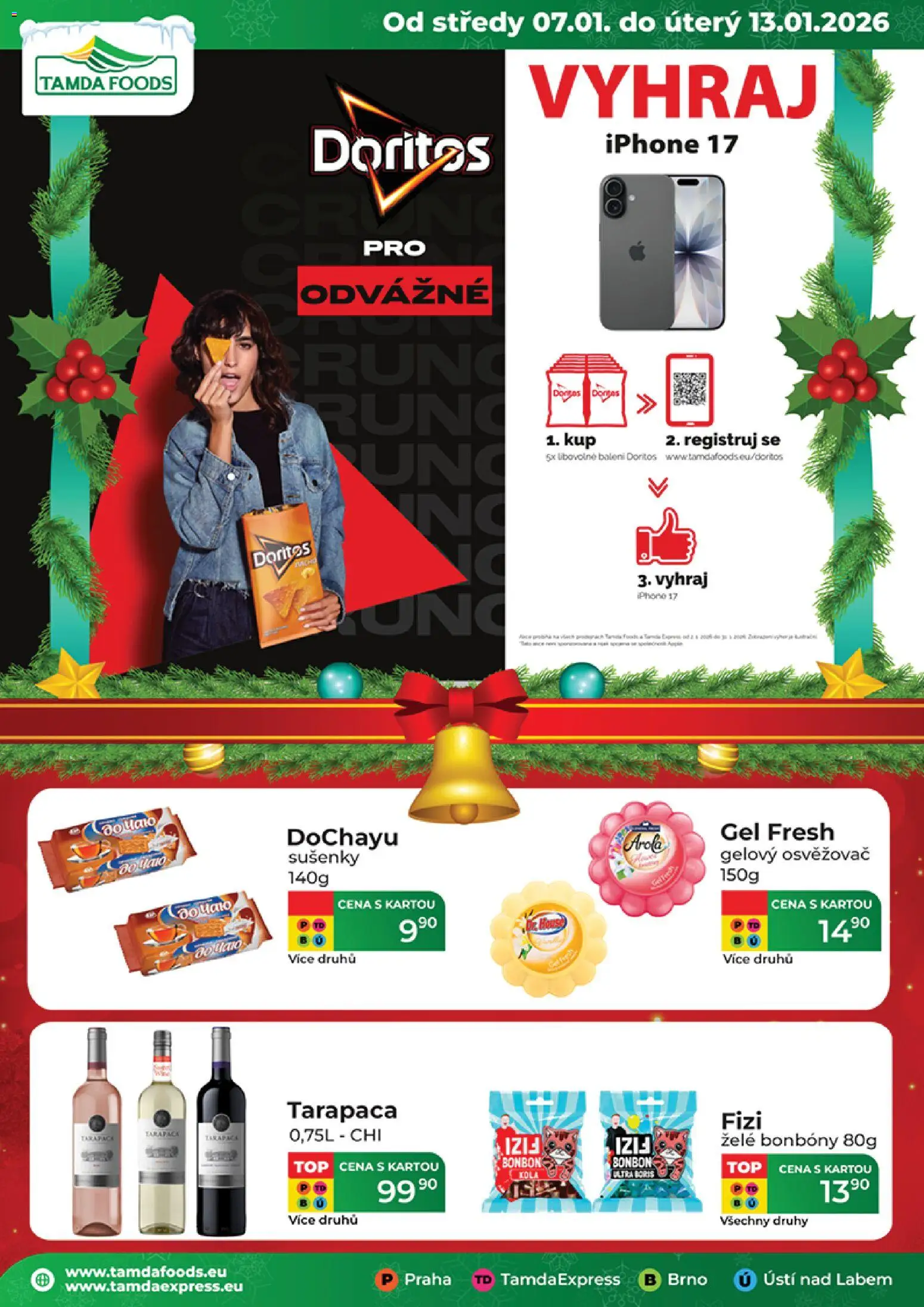 Tamda Foods leták od 07.01.2026 | Strana: 1 | Produkty: Tarapaca, Iphone, Želé bonbóny, Kola