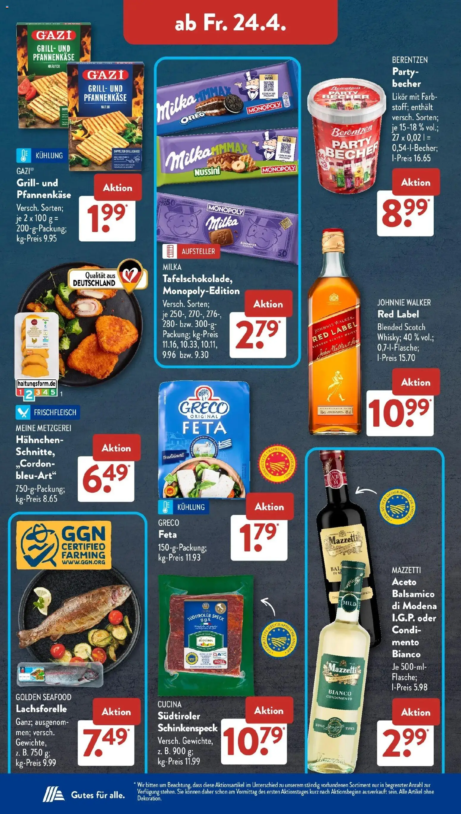 Aldi Süd Aktuelle Wochenangebote – gültig ab 20.04.2026 | Seite: 26 | Produkte: Grill, Feta, Likör, Milka