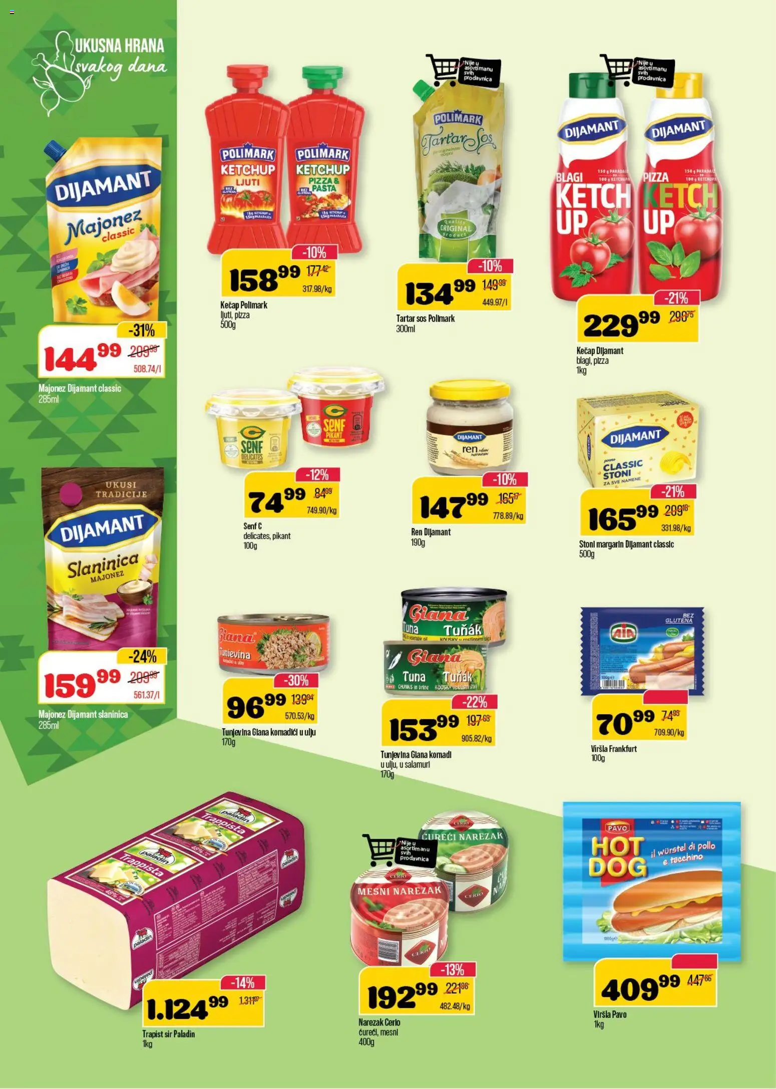 Senta Promet katalog - važi od 02.01.2026 | Strana: 7 | Proizvode: Trapist sir, Kečap, Senf, Margarin