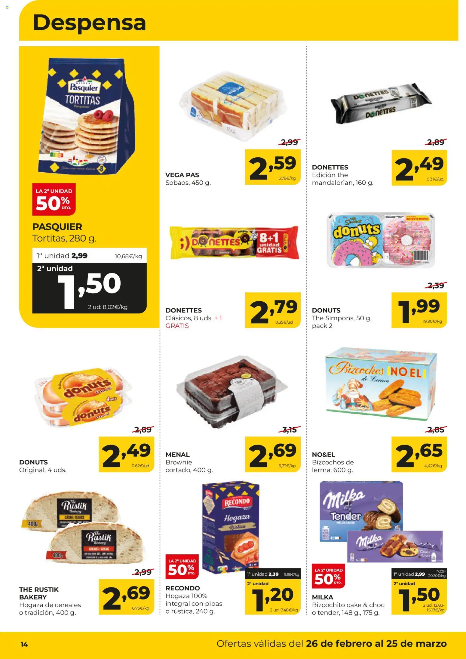 Alimerka folleto Castilla y León │ válido desde el 26.02.2026 | Página: 14 | Productos: Cereales, Donuts