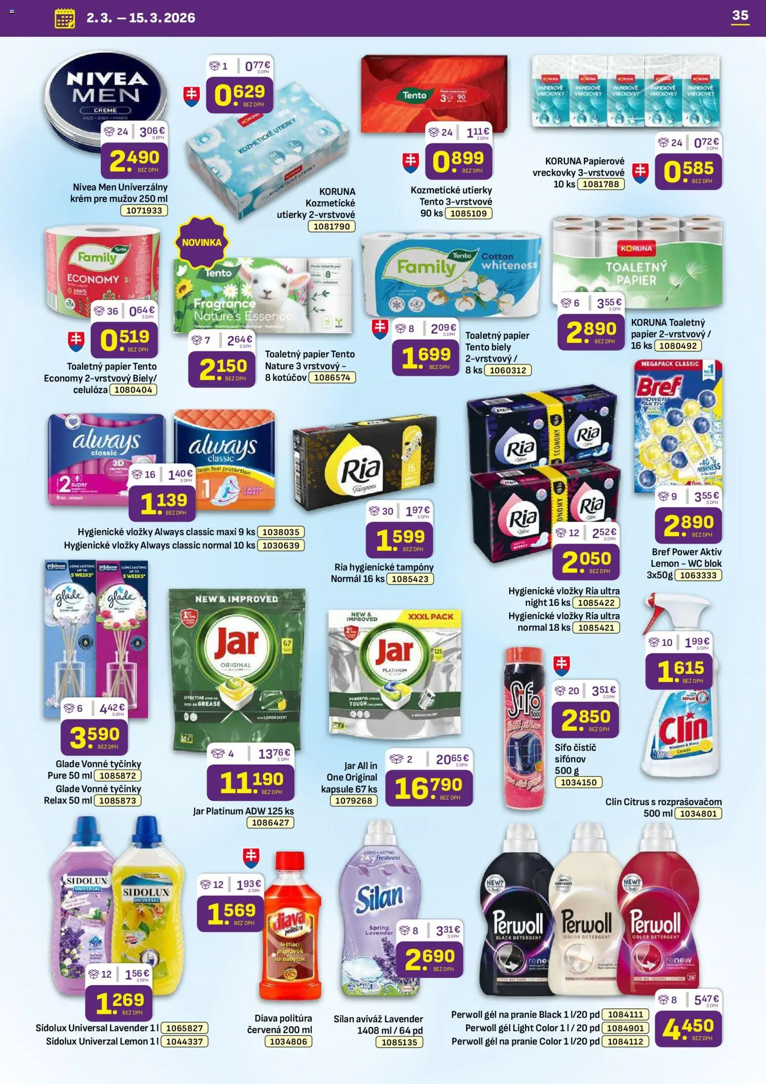 Nové Libex akcie – leták je platný od 02.03.2026 | Strana: 35 | Produkty: Nábytok, Nivea, Wc blok, Krém