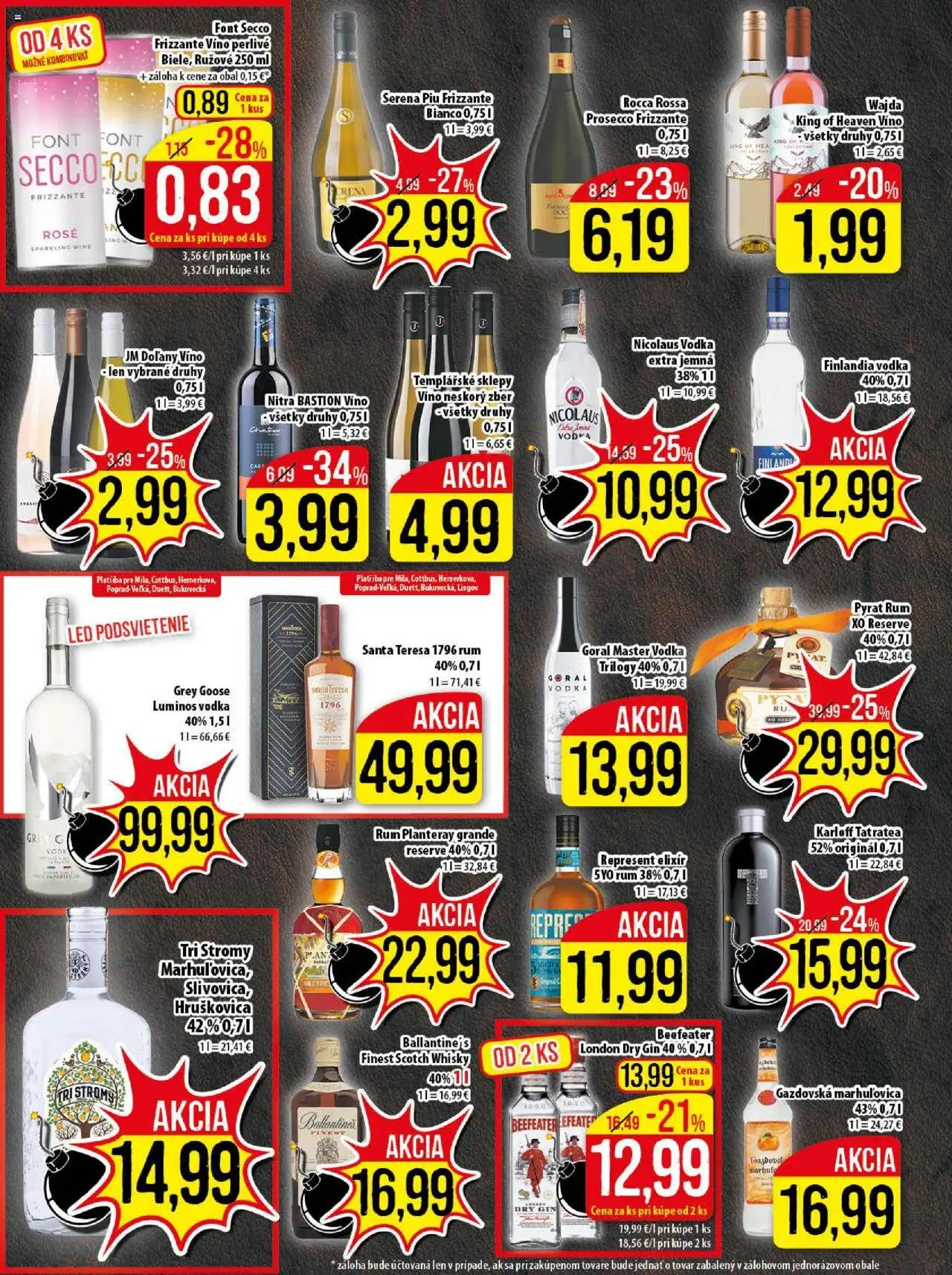Nové Klas akcie – leták je platný od 06.10.2025 | Strana: 19 | Produkty: Beefeater, Led, Whisky, Rum
