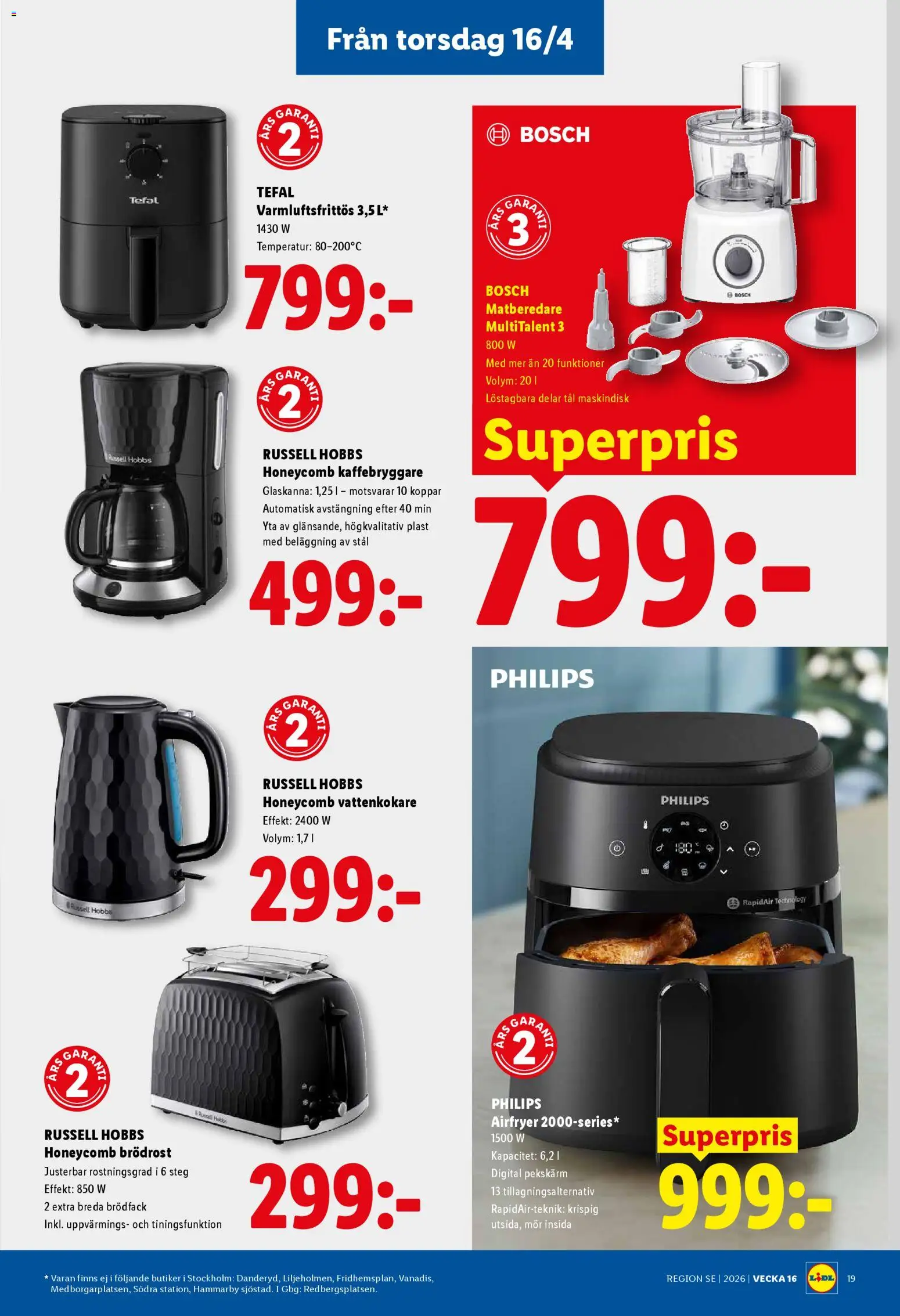 Lidl reklamblad aktuell från 13.04.2026 | Sida: 22 | Produkter: Kaffebryggare, Vattenkokare, Brödrost, Airfryer