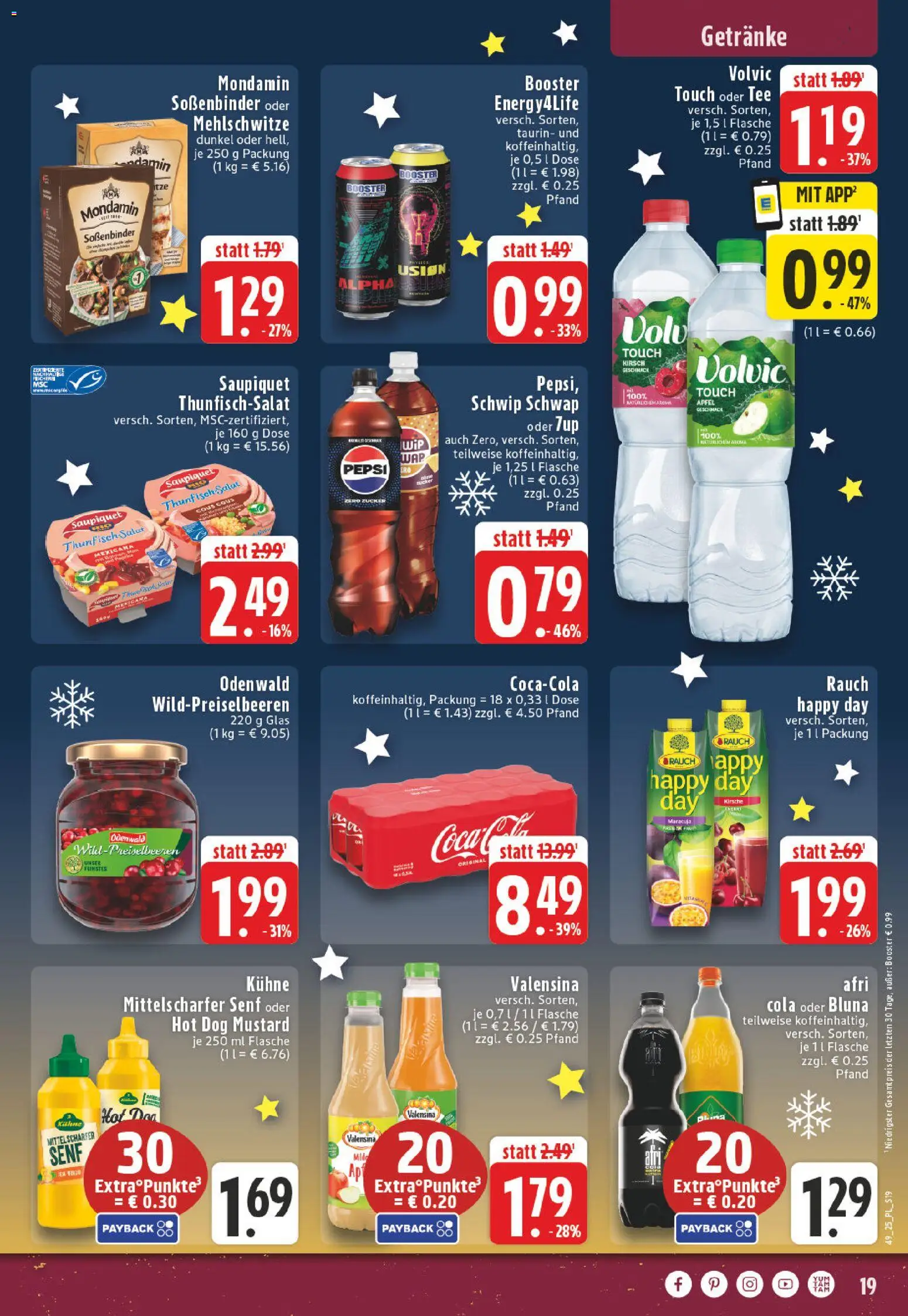 Edeka Prospekt 	 – gültig ab 01.12.2025 | Seite: 19 | Produkte: Energy, Schwip schwap, Zucker, Salat