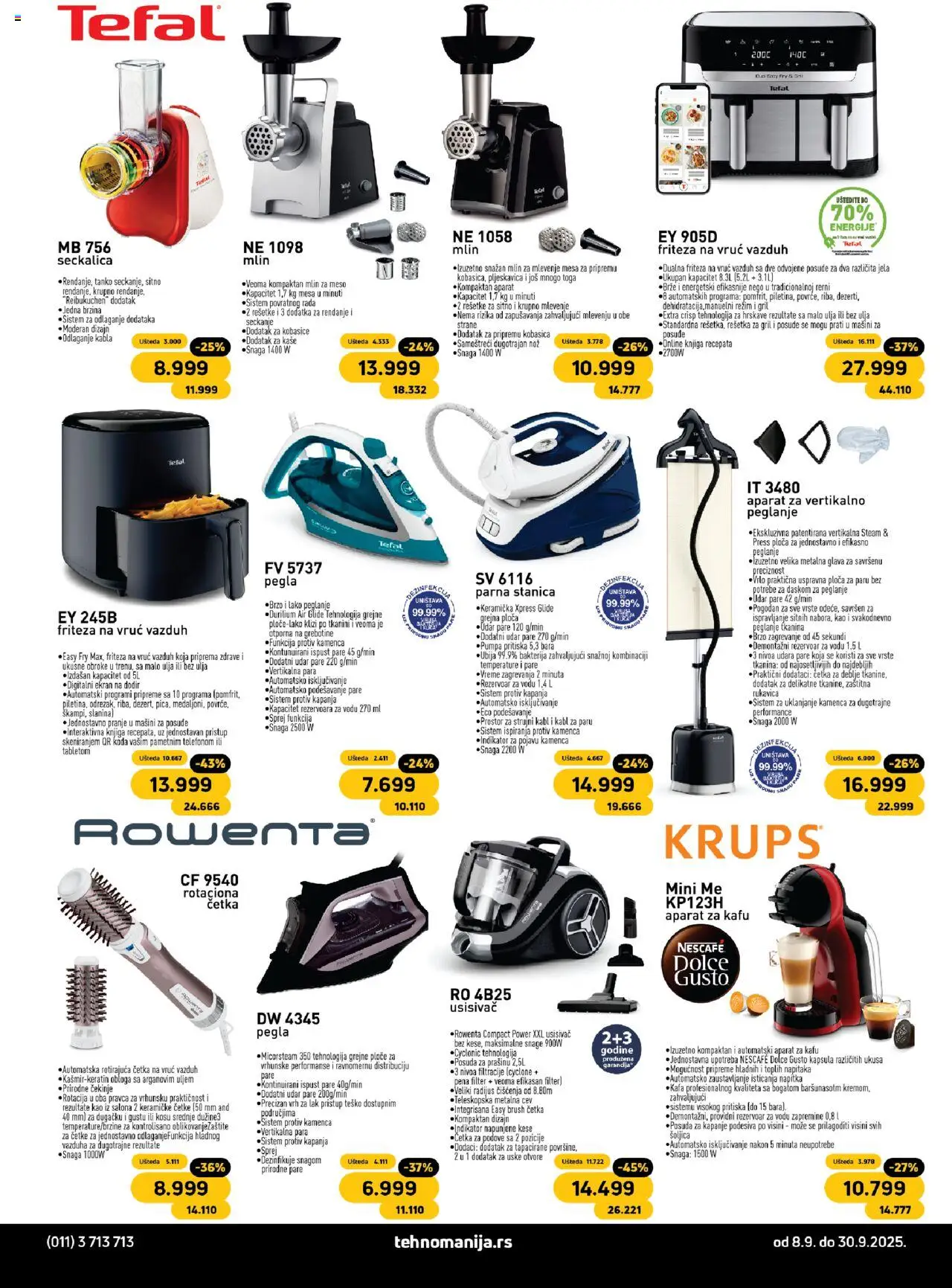 Tehnomanija katalog - važi od 08.09.2025 | Strana: 8 | Proizvode: Usisivač, Rešetka, Friteza, Nož