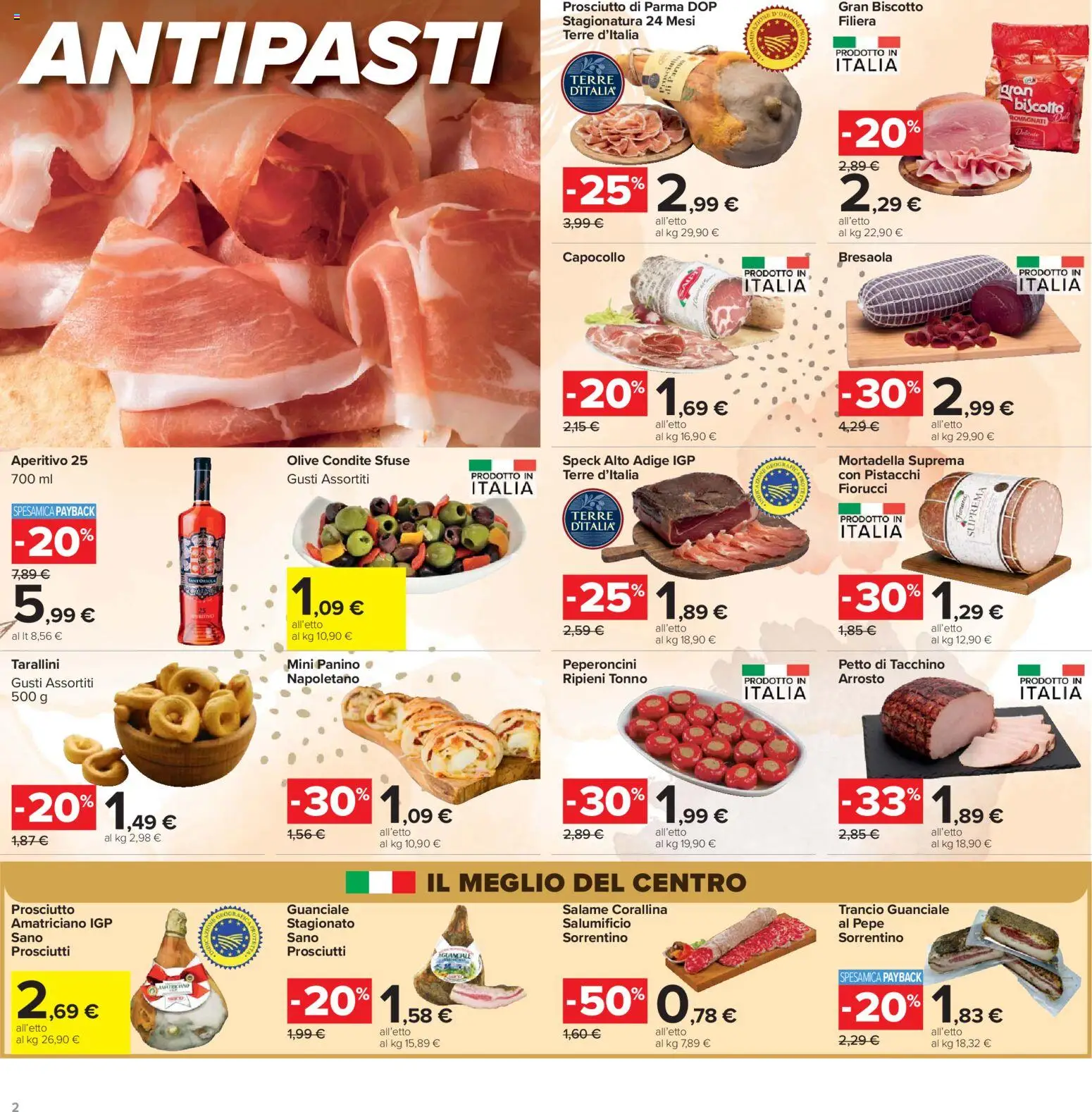 Volantino Carrefour del 24.03.2026 | Pagina: 2 | Prodotti: Speck, Salame, Prosciutto, Aperitivo