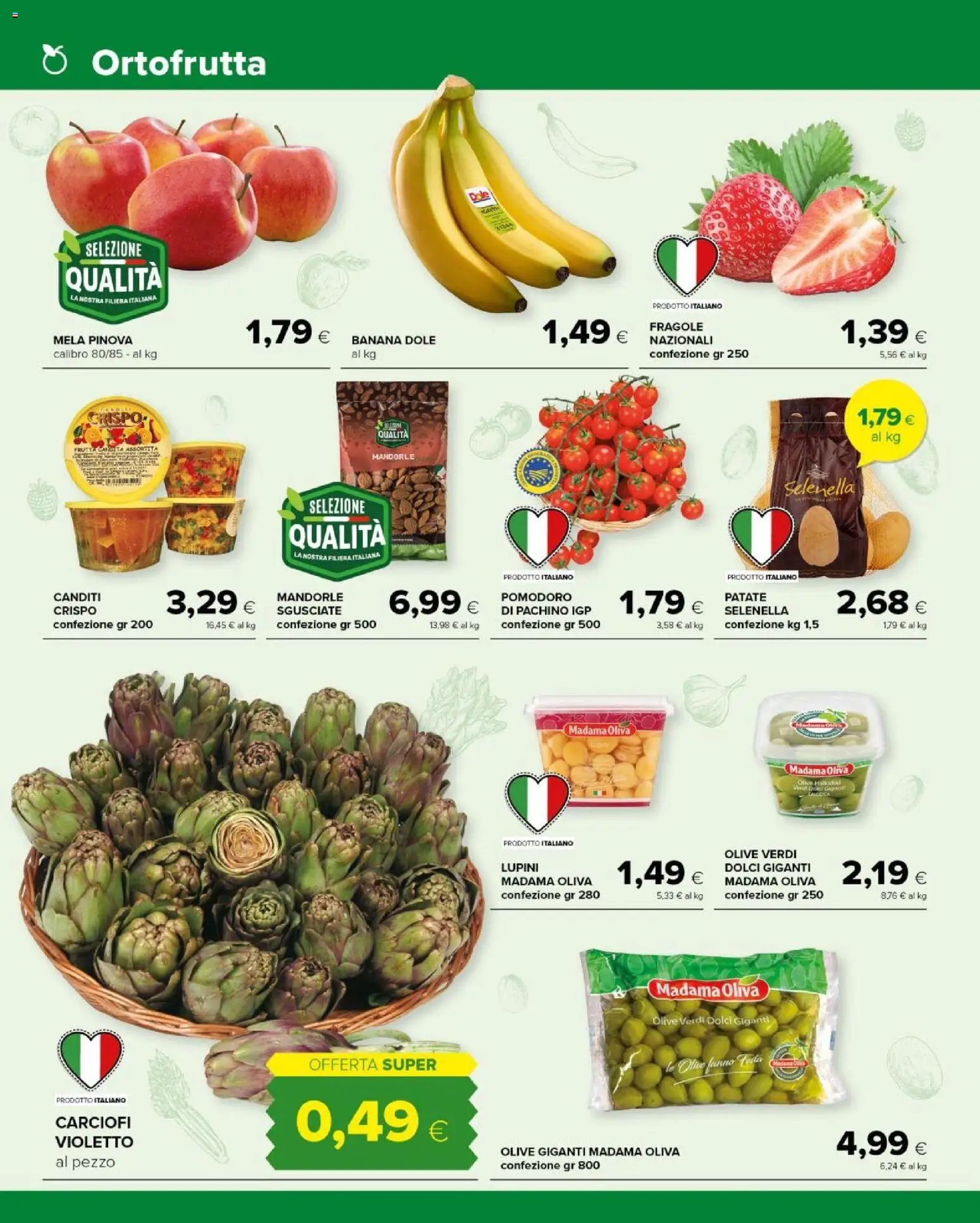 Volantino Tigre del 25.03.2026 | Pagina: 6 | Prodotti: Lupini, Patate, Frutta, Carciofi