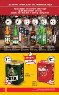 Pogląd oferty "Arhelan Gazetka" - ważna od 15.12.2025 | Strona: 18 | Produkty: Piwo żubr, Delikatesy, Warka, Piwo