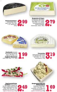 Paprikaschiffchen mit Feta Spitzpaprika, aus der Region, gefüllt mit original griechischem Feta, mind. 45% Fett i. Tr. und Kräuter der Provence, aus eigener Herstellung. 100 g ab 05.04.2026 gültig | Seite: 12