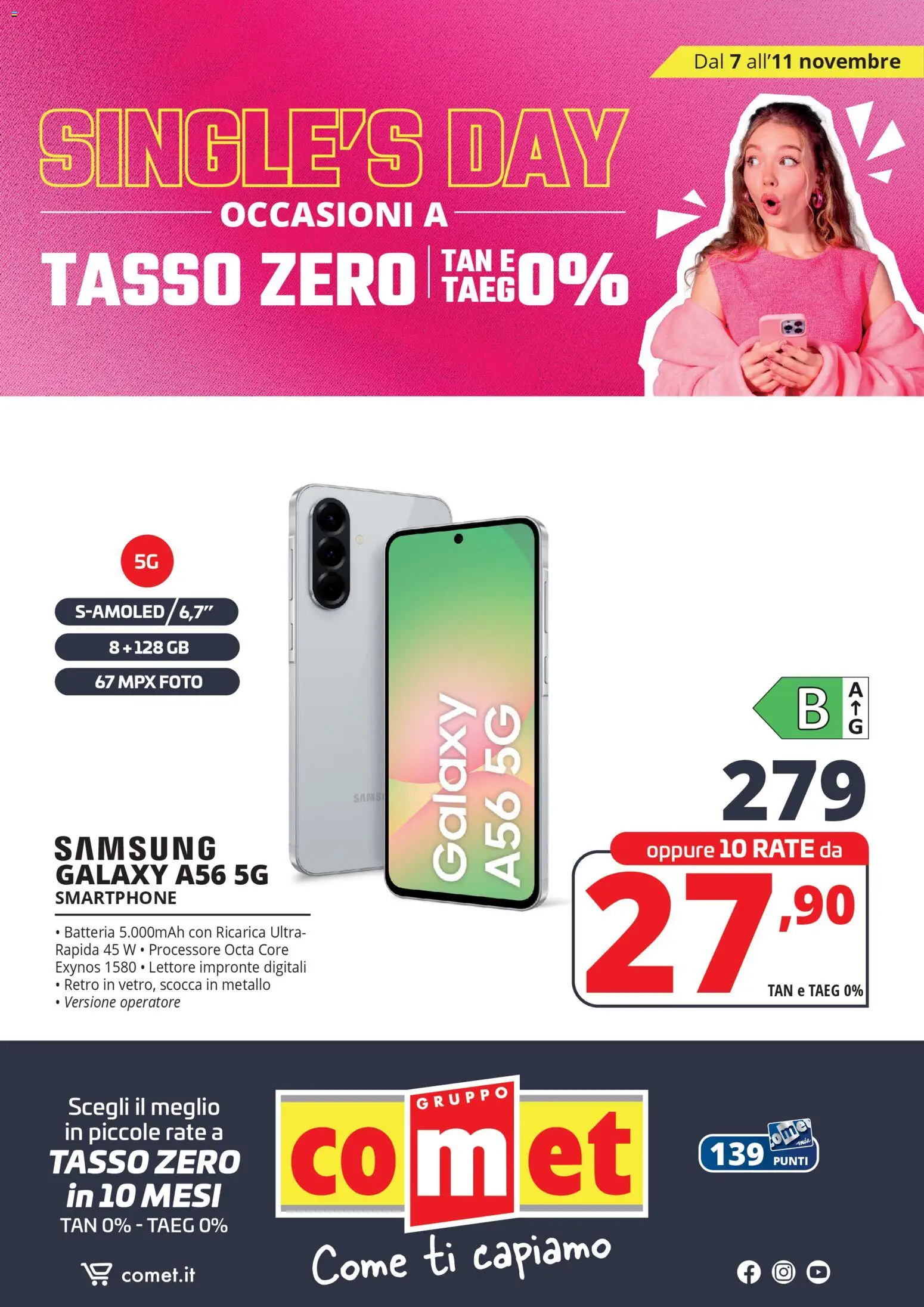 Volantino Comet del 07.11.2025 | Pagina: 5 | Prodotti: Samsung Galaxy, Smartphone, Batteria, Samsung